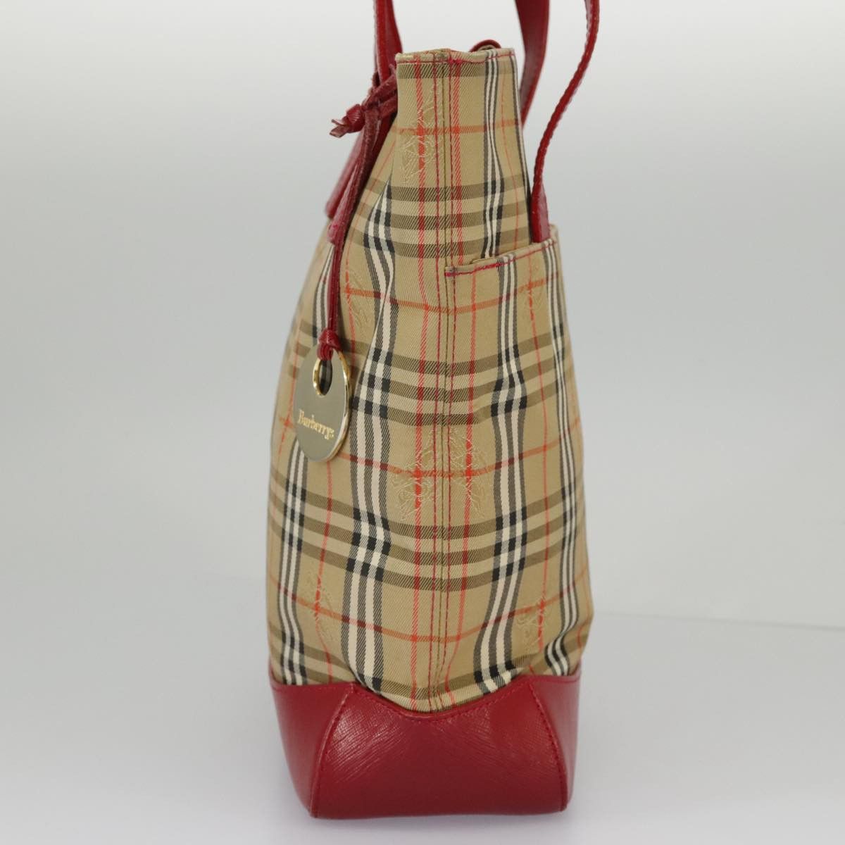 Burberry Nova Check Beige Canvas Tote Bag (Pre-Owned) Size ONE SIZE - 3 Thumbnail