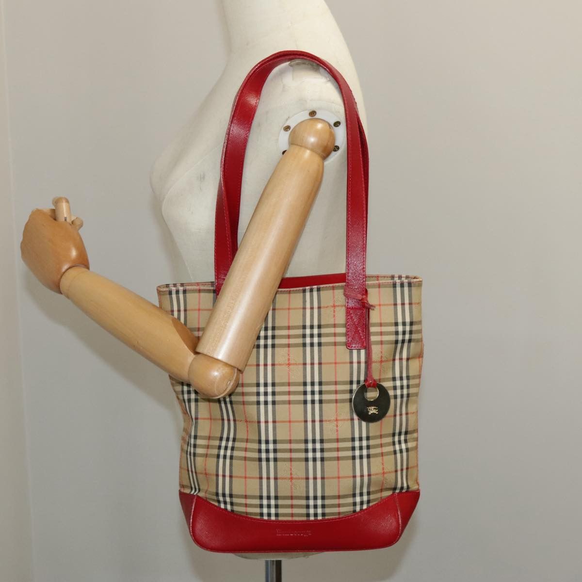 Burberry Nova Check Beige Canvas Tote Bag (Pre-Owned) Size ONE SIZE - 14 Thumbnail