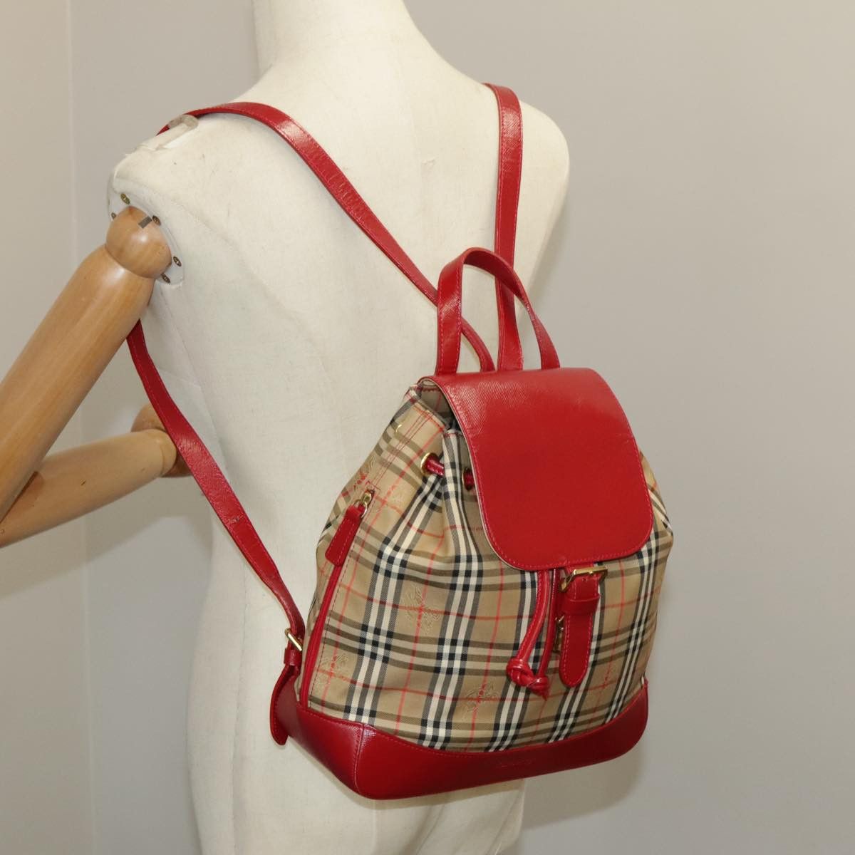Burberry Nova Check Beige Canvas Backpack Bag (Pre-Owned) Size ONE SIZE - 18 Thumbnail