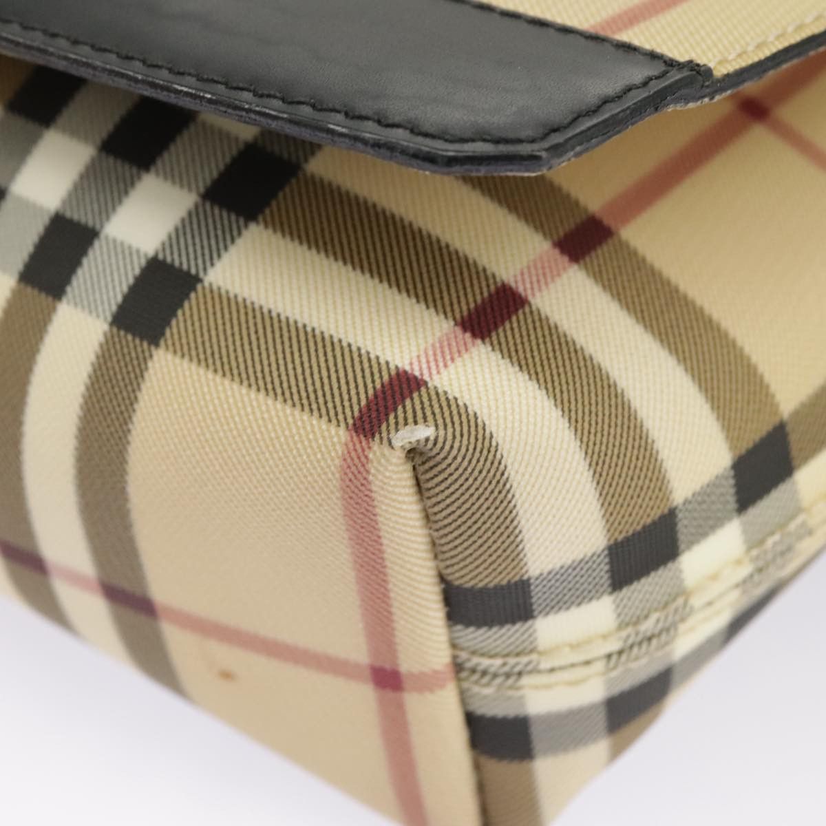 Burberry Nova Check Beige Canvas Shoulder Bag (Pre-Owned) Size ONE SIZE - 8 Thumbnail