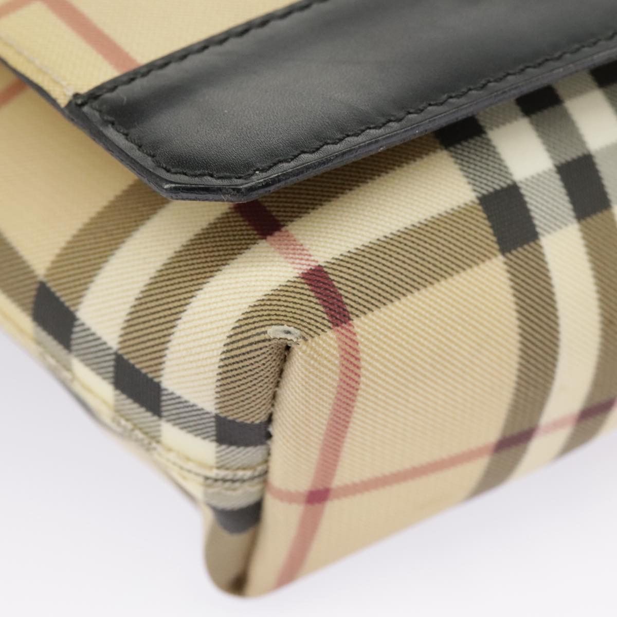 Burberry Nova Check Beige Canvas Shoulder Bag (Pre-Owned) Size ONE SIZE - 7 Thumbnail