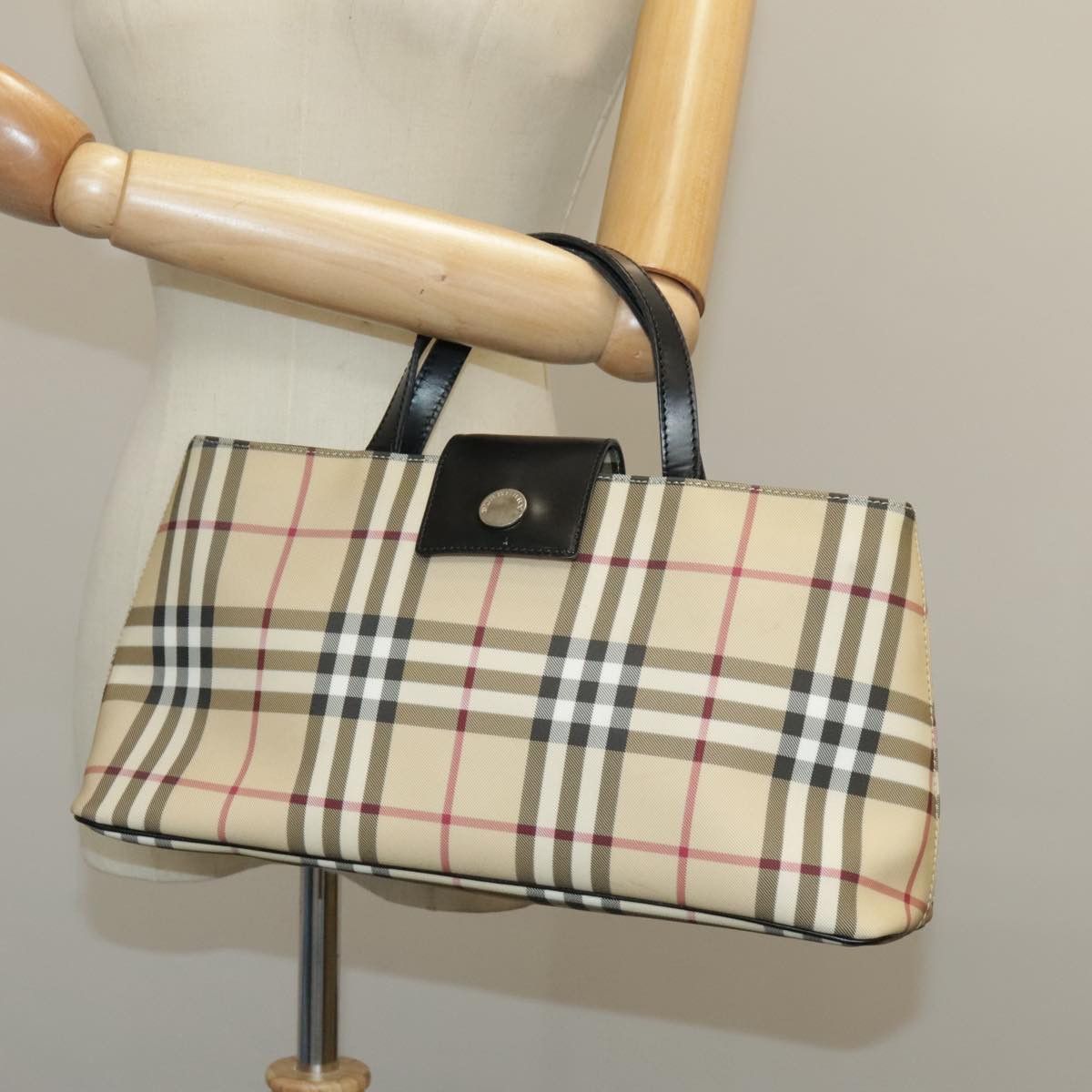 Burberry Nova Check Beige Canvas Handbag (Pre-Owned) Size ONE SIZE - 17 Thumbnail