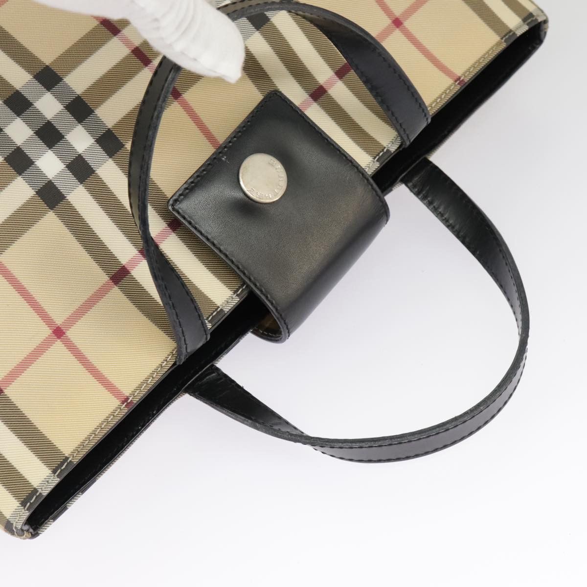 Burberry Nova Check Beige Canvas Handbag (Pre-Owned) Size ONE SIZE - 5 Thumbnail