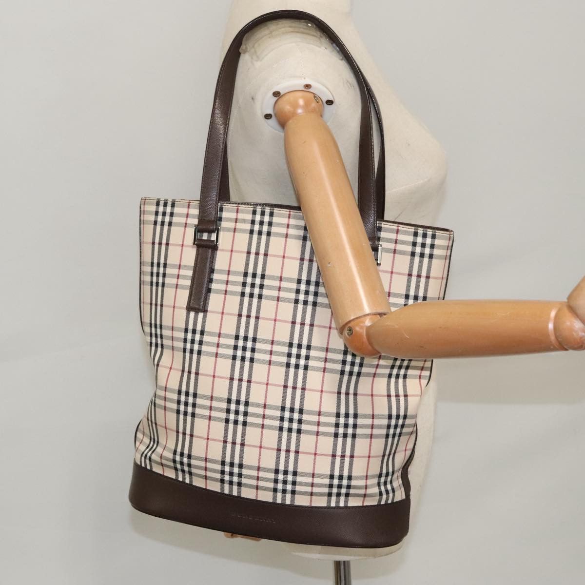 Burberry Nova Check Beige Canvas Tote Bag (Pre-Owned) Size ONE SIZE - 15 Thumbnail