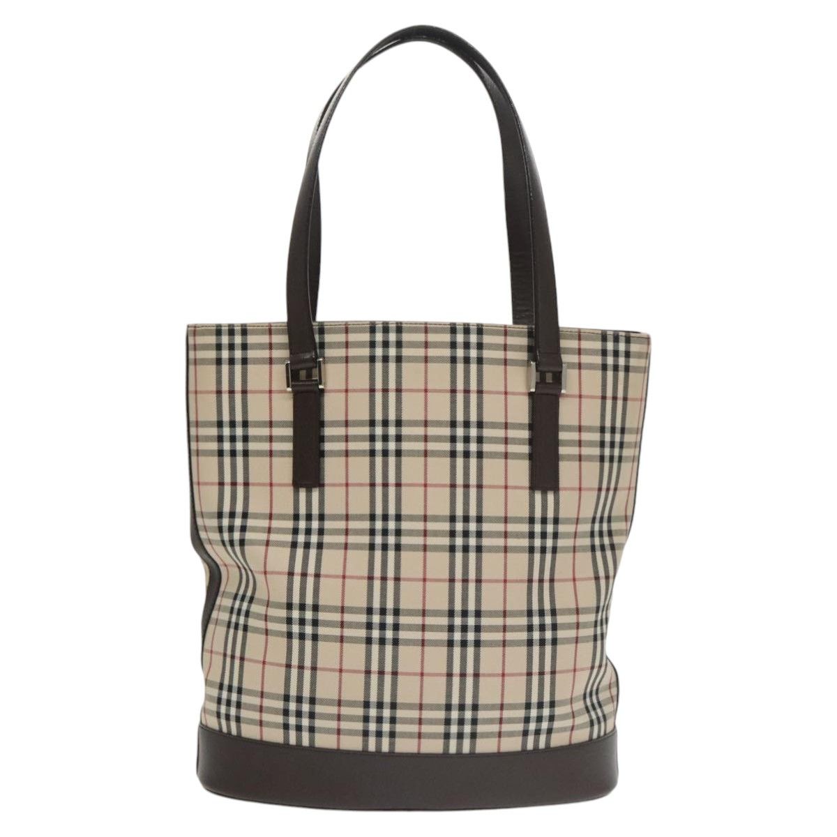 Burberry Nova Check Beige Canvas Tote Bag (Pre-Owned) Size ONE SIZE - 2 Thumbnail
