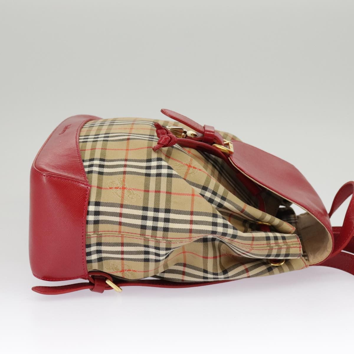 Burberry Nova Check Beige Canvas Backpack Bag (Pre-Owned) Size ONE SIZE - 4 Thumbnail