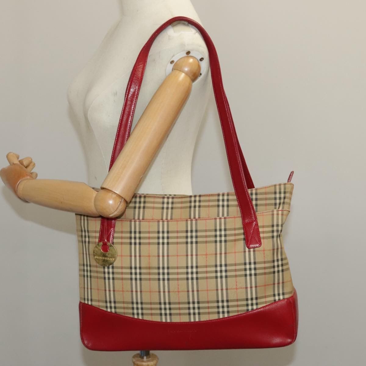 Burberry Nova Check Beige Canvas Tote Bag (Pre-Owned) Size ONE SIZE - 15 Thumbnail
