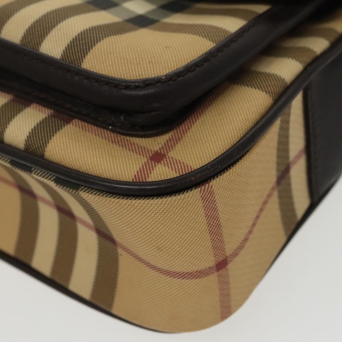 Burberry Nova Check Beige Canvas Shoulder Bag (Pre-Owned) Size ONE SIZE - 9 Thumbnail