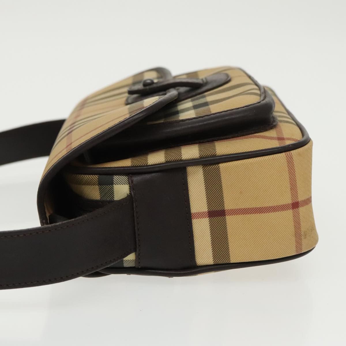 Burberry Nova Check Beige Canvas Shoulder Bag (Pre-Owned) Size ONE SIZE - 4 Thumbnail
