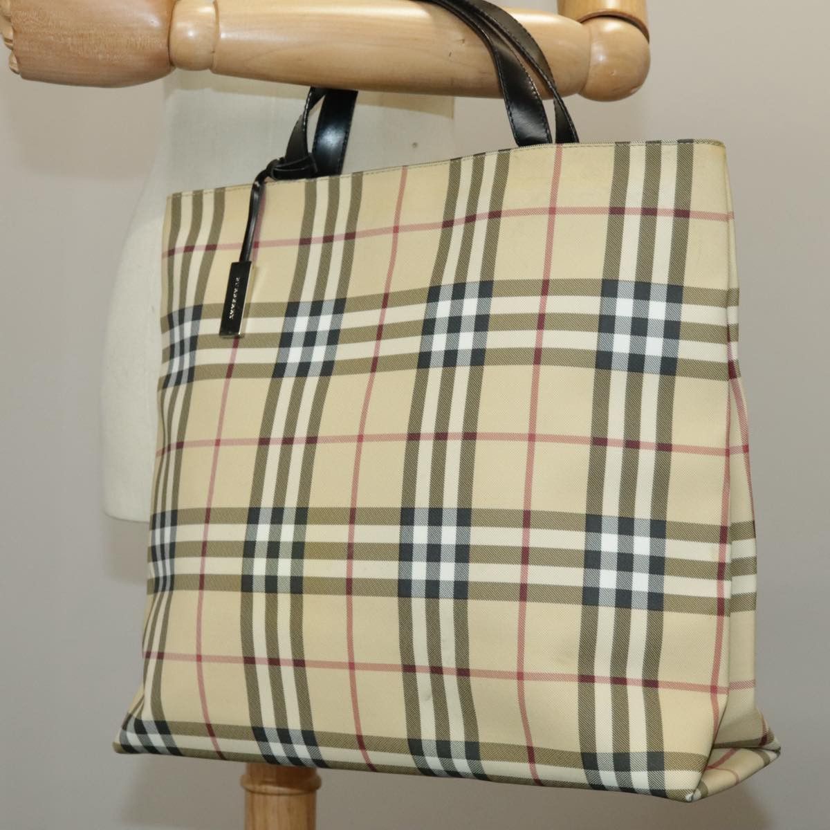 Burberry Nova Check Beige Canvas Tote Bag (Pre-Owned) Size ONE SIZE - 15 Thumbnail