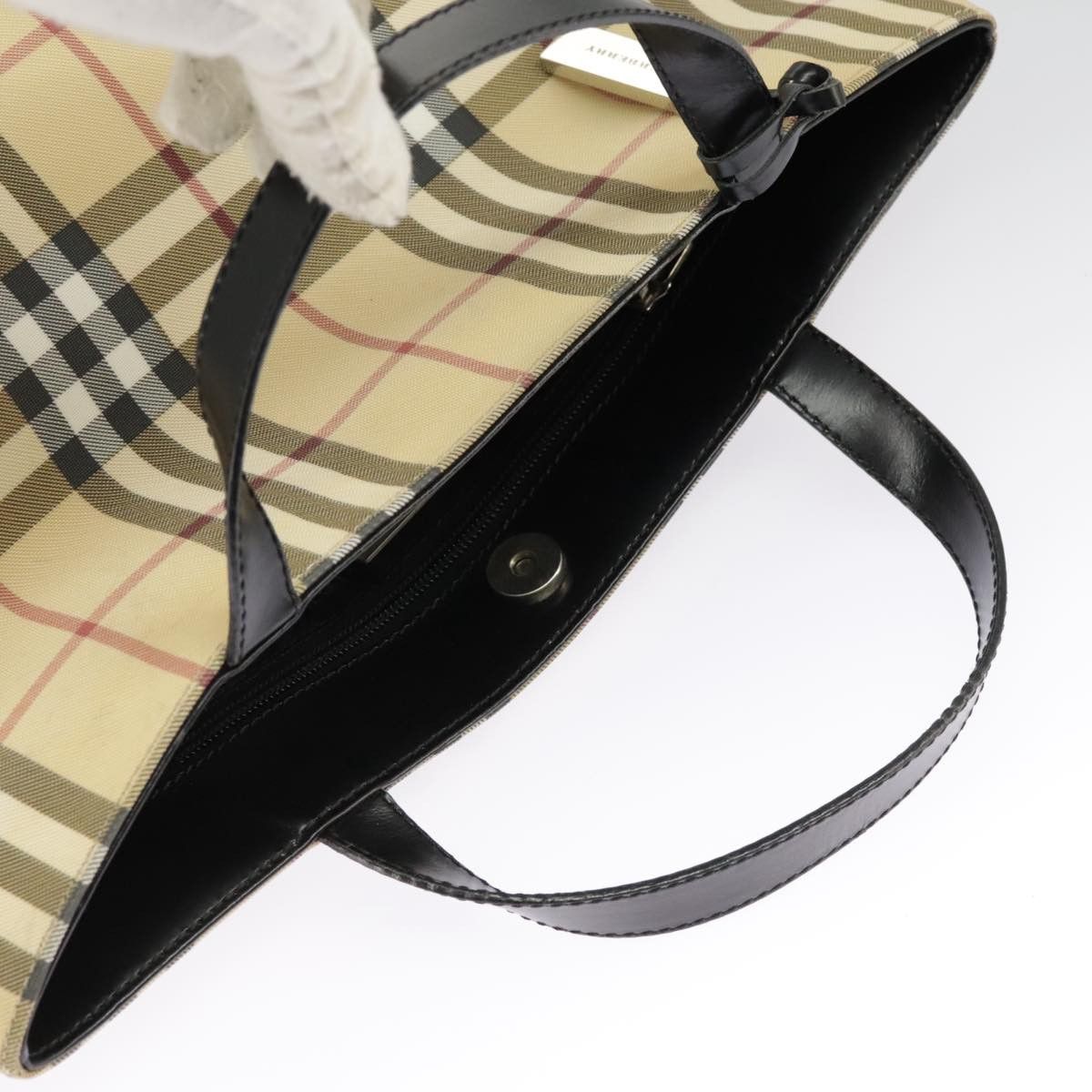 Burberry Nova Check Beige Canvas Tote Bag (Pre-Owned) Size ONE SIZE - 5 Thumbnail