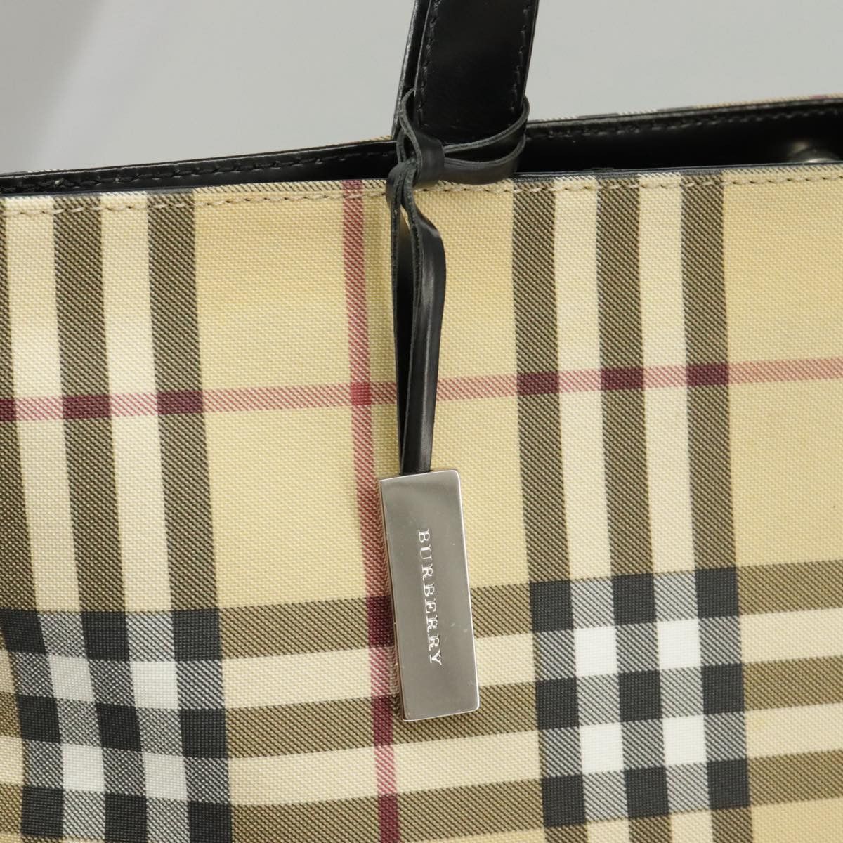 Burberry Nova Check Beige Canvas Tote Bag (Pre-Owned) Size ONE SIZE - 18 Thumbnail