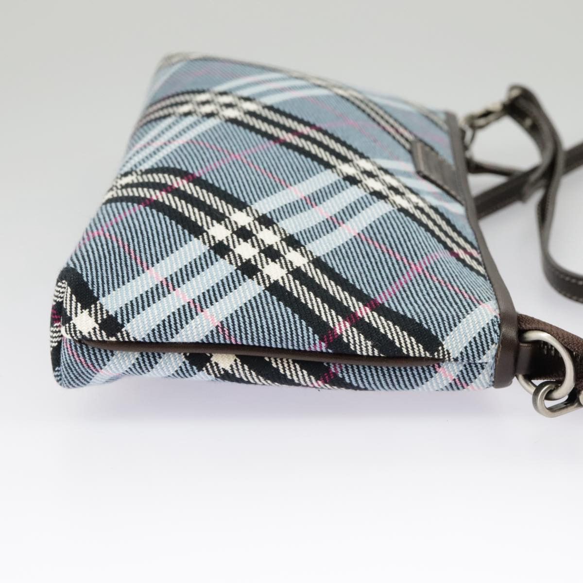 Burberry Nova Check Blue Canvas Shoulder Bag (Pre-Owned) Size ONE SIZE - 4 Thumbnail