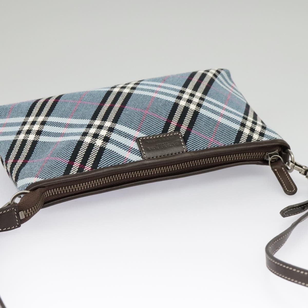Burberry Nova Check Blue Canvas Shoulder Bag (Pre-Owned) Size ONE SIZE - 10 Thumbnail