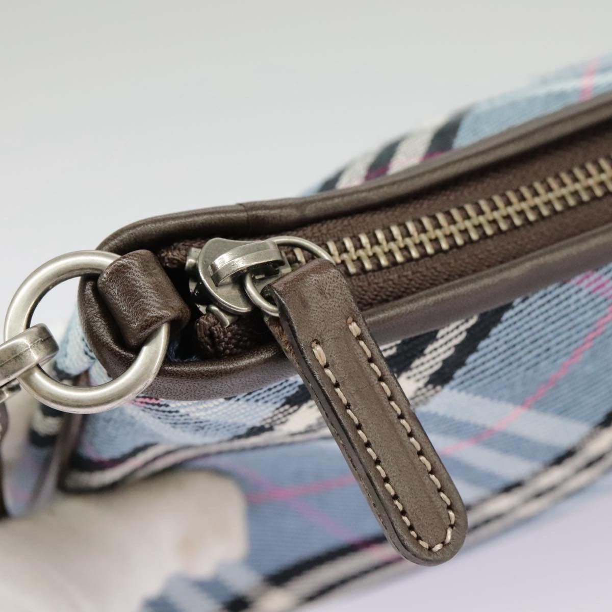Burberry Nova Check Blue Canvas Shoulder Bag (Pre-Owned) Size ONE SIZE - 12 Thumbnail