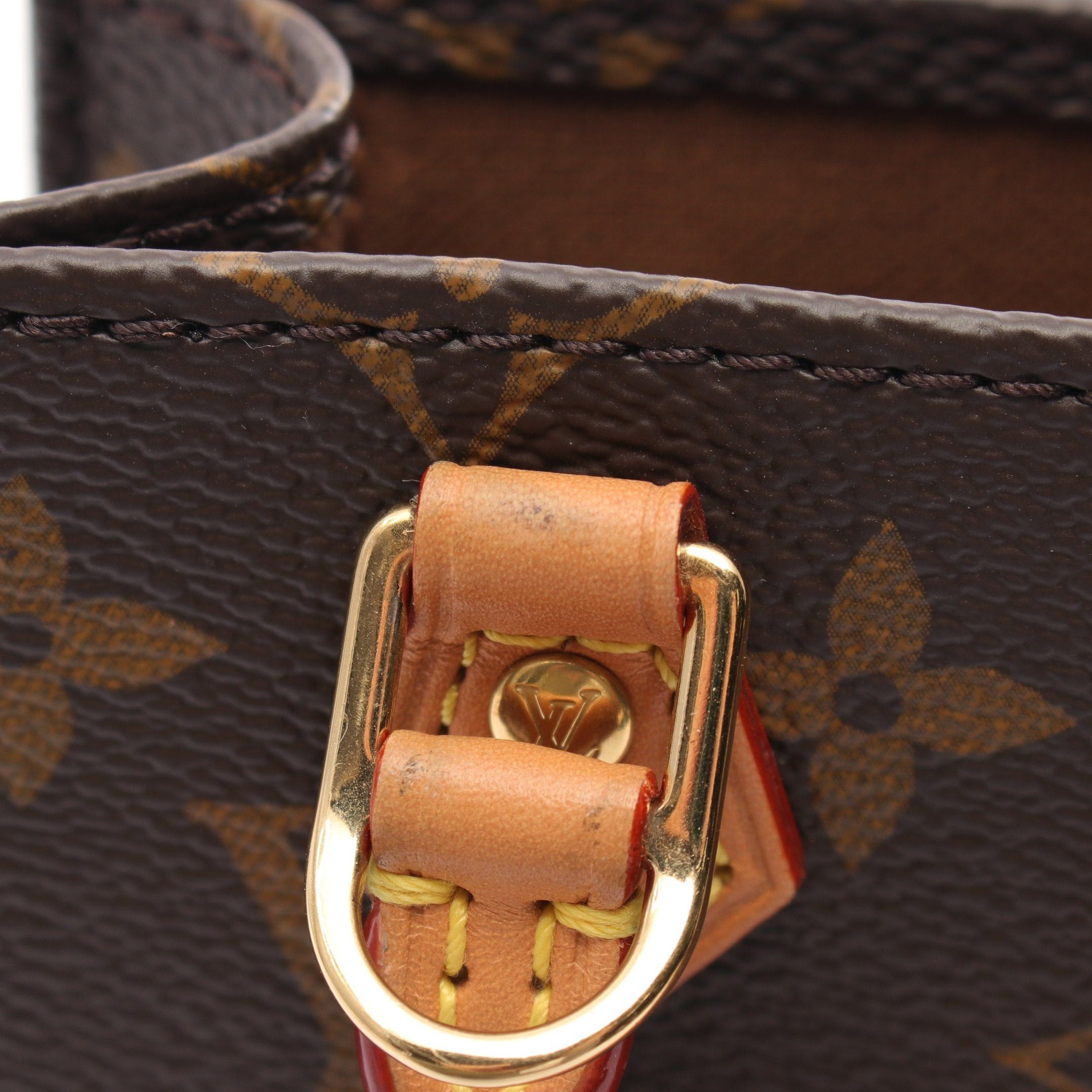 Louis Vuitton Louis Vuitton Petite Sac Plat Monogram Handbag Leather Brown Size ONE SIZE - 7 Thumbnail