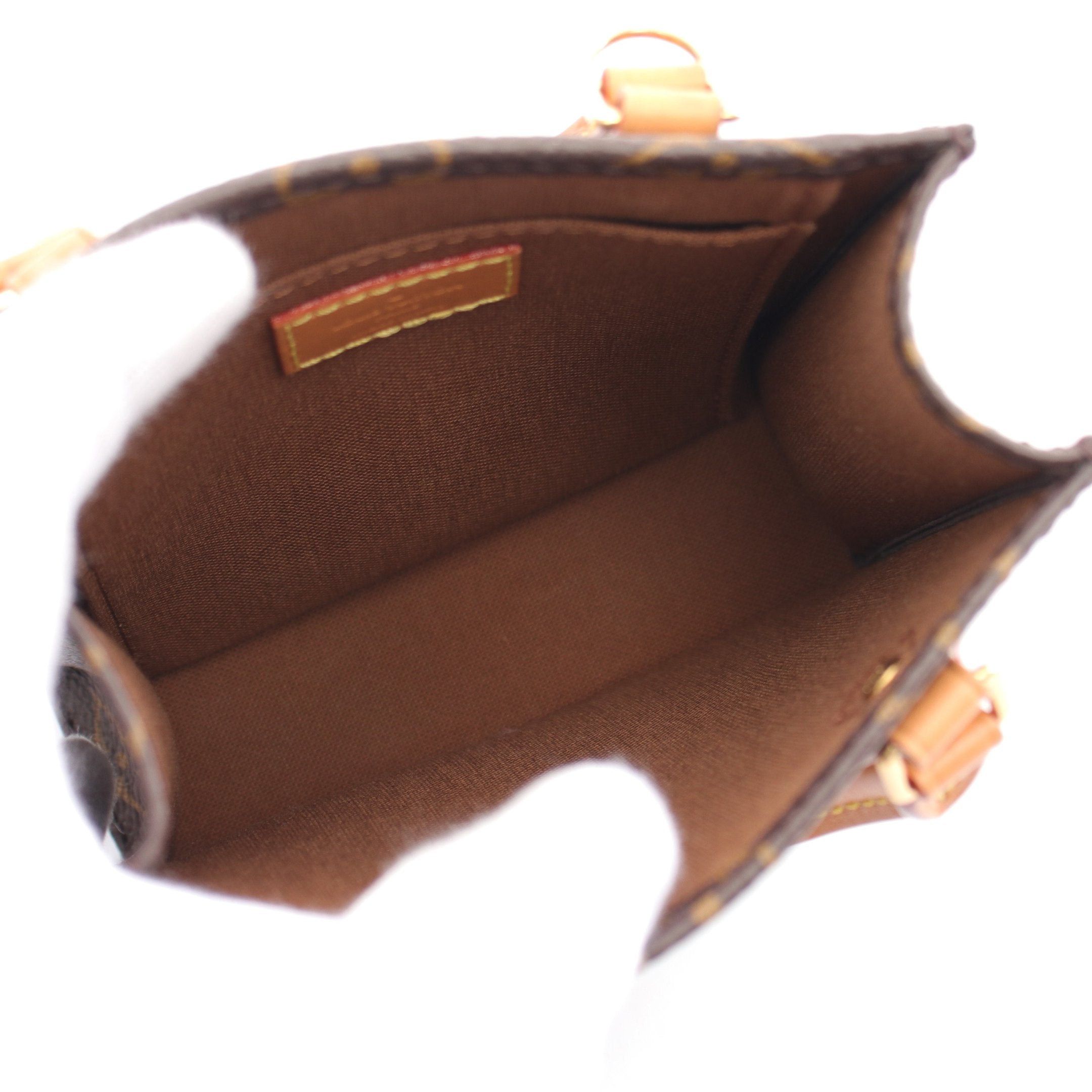 Louis Vuitton Louis Vuitton Petite Sac Plat Monogram Handbag Leather Brown Size ONE SIZE - 3 Thumbnail