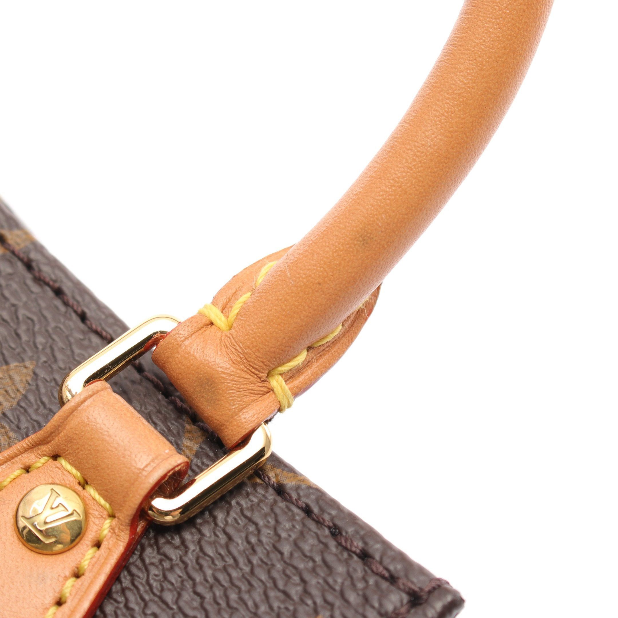 Louis Vuitton Louis Vuitton Petite Sac Plat Monogram Handbag Leather Brown Size ONE SIZE - 6 Thumbnail