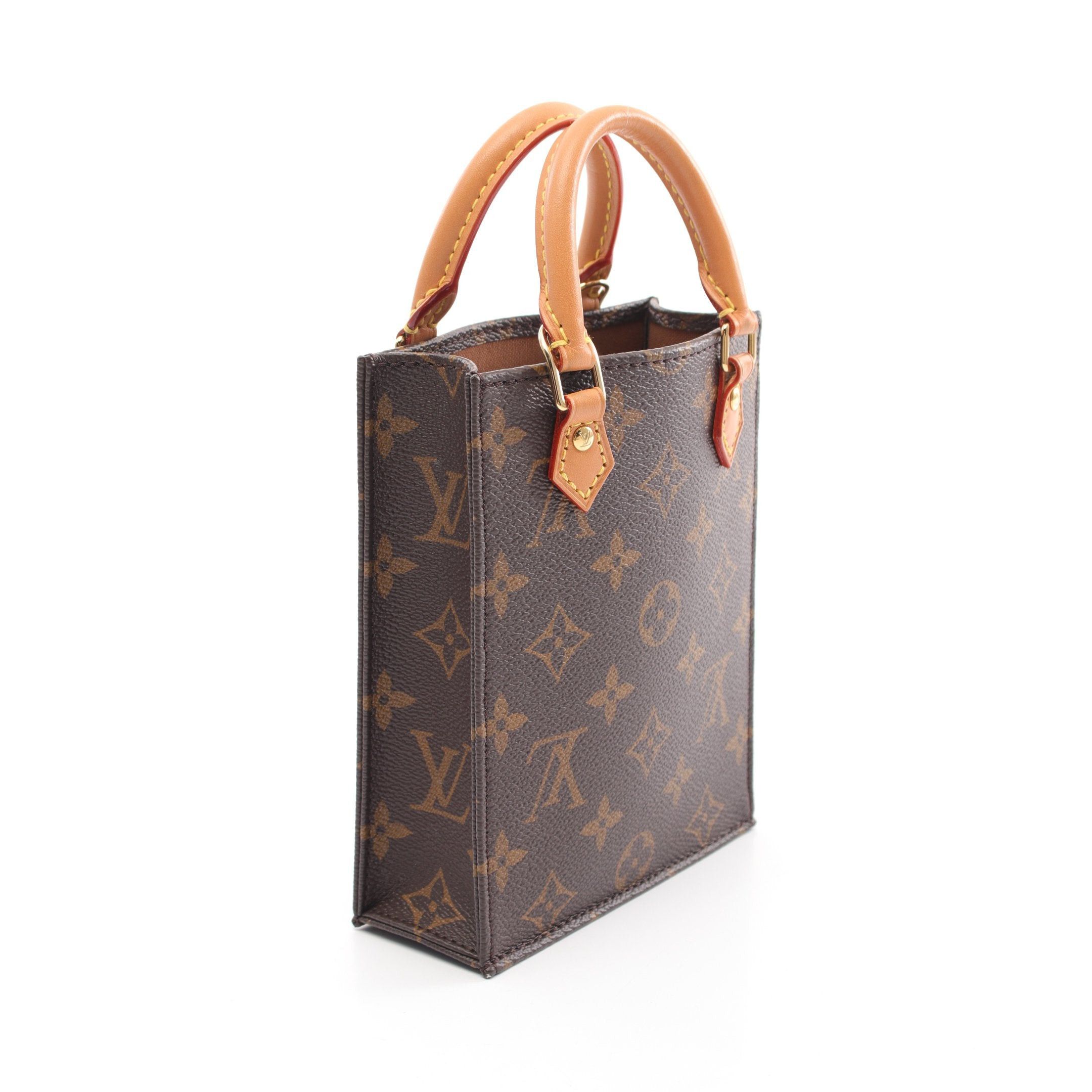 Louis Vuitton Louis Vuitton Petite Sac Plat Monogram Handbag Leather Brown Size ONE SIZE - 2 Thumbnail
