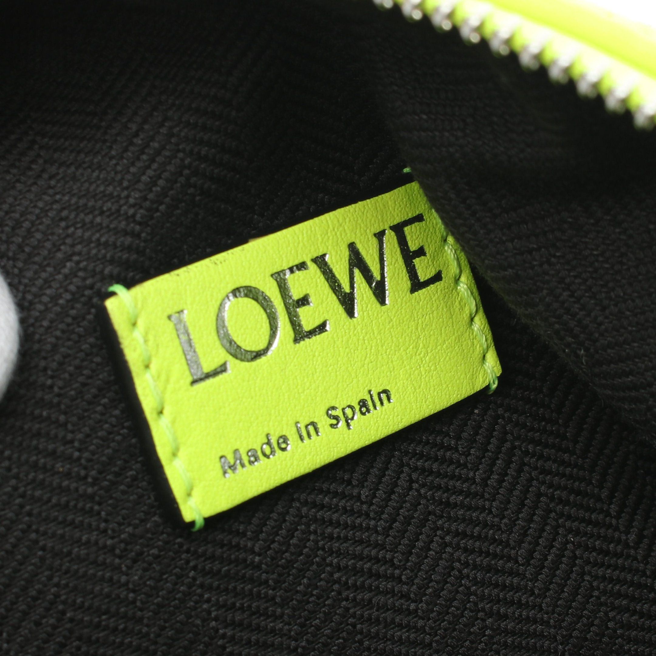 Loewe Loewe Anagram Cubby Handbag Canvas Leather Black Yellow-Green Size ONE SIZE - 4 Thumbnail