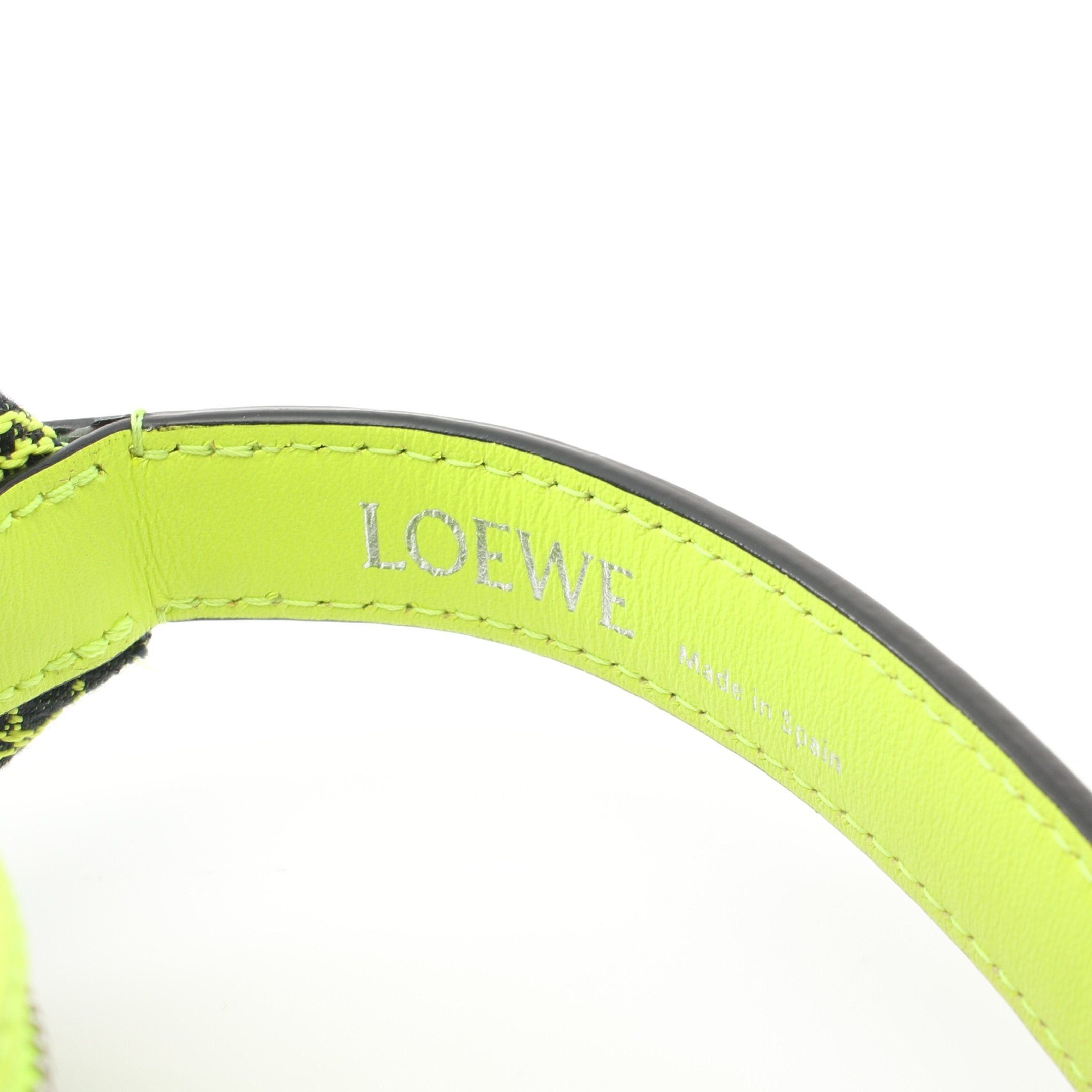 Loewe Loewe Anagram Cubby Handbag Canvas Leather Black Yellow-Green Size ONE SIZE - 5 Thumbnail