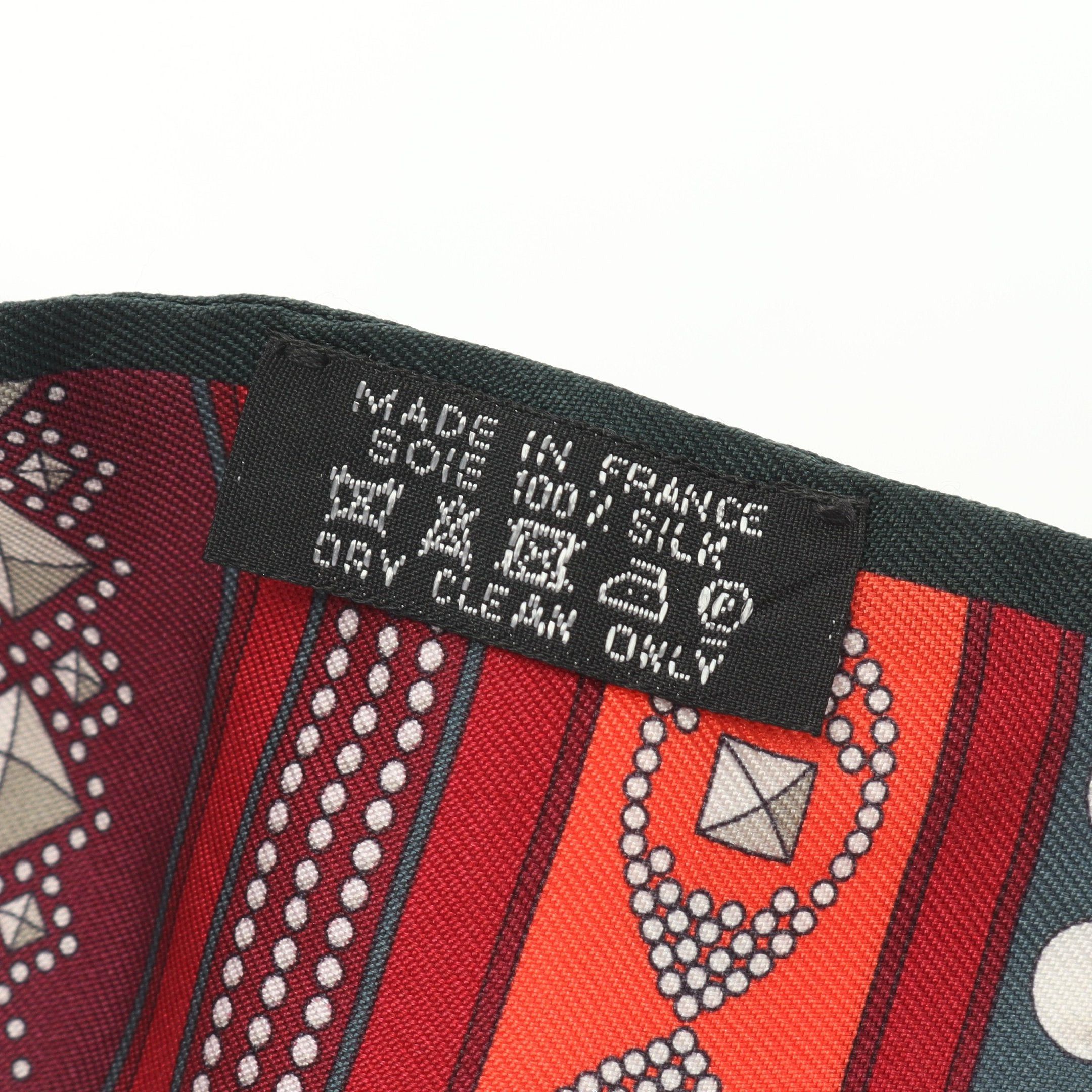 Hermes Hermes Twilly Colliers De Chiens Ribbon Scarf Silk Dark Green Red Multicolor Size ONE SIZE - 2 Thumbnail