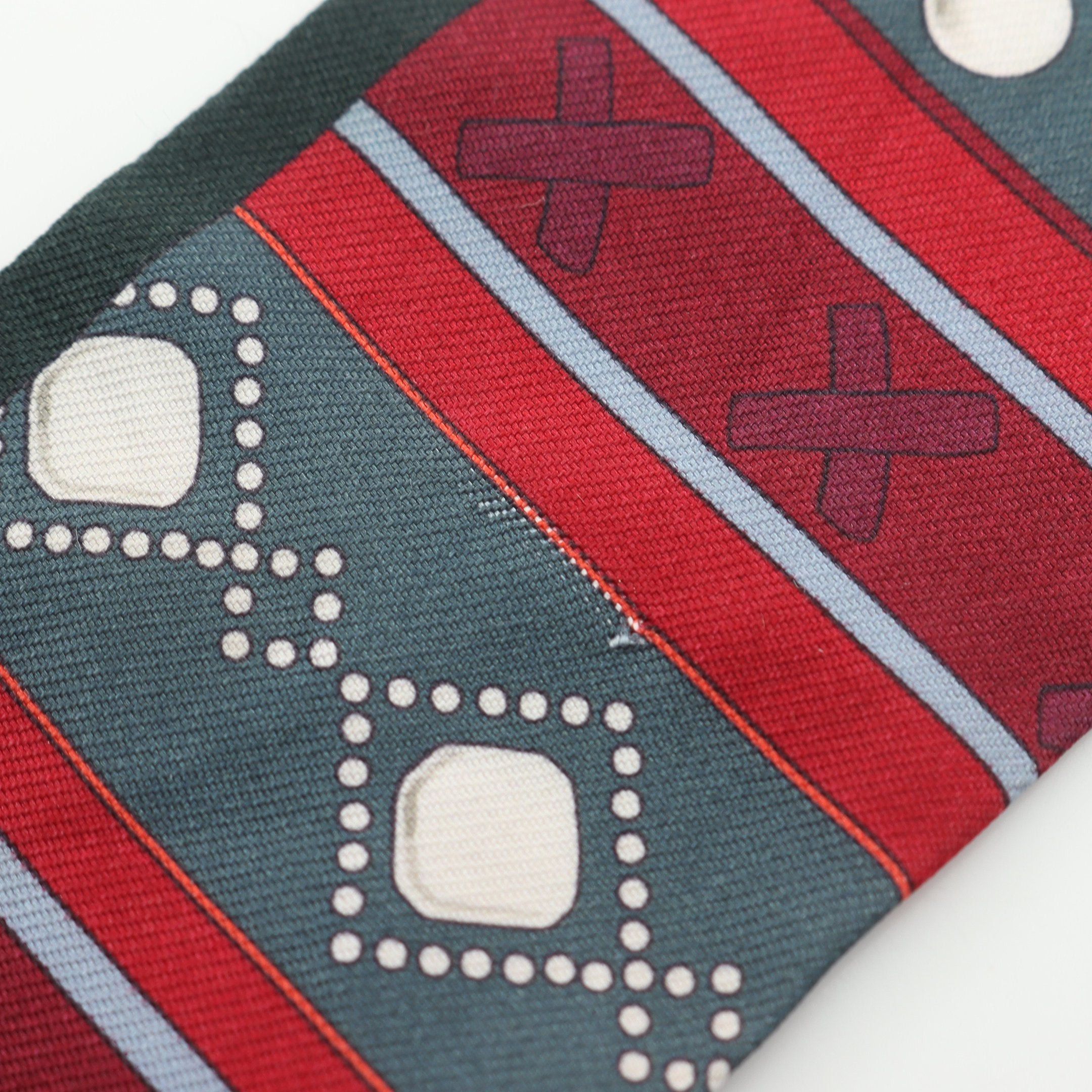 Hermes Hermes Twilly Colliers De Chiens Ribbon Scarf Silk Dark Green Red Multicolor Size ONE SIZE - 4 Thumbnail