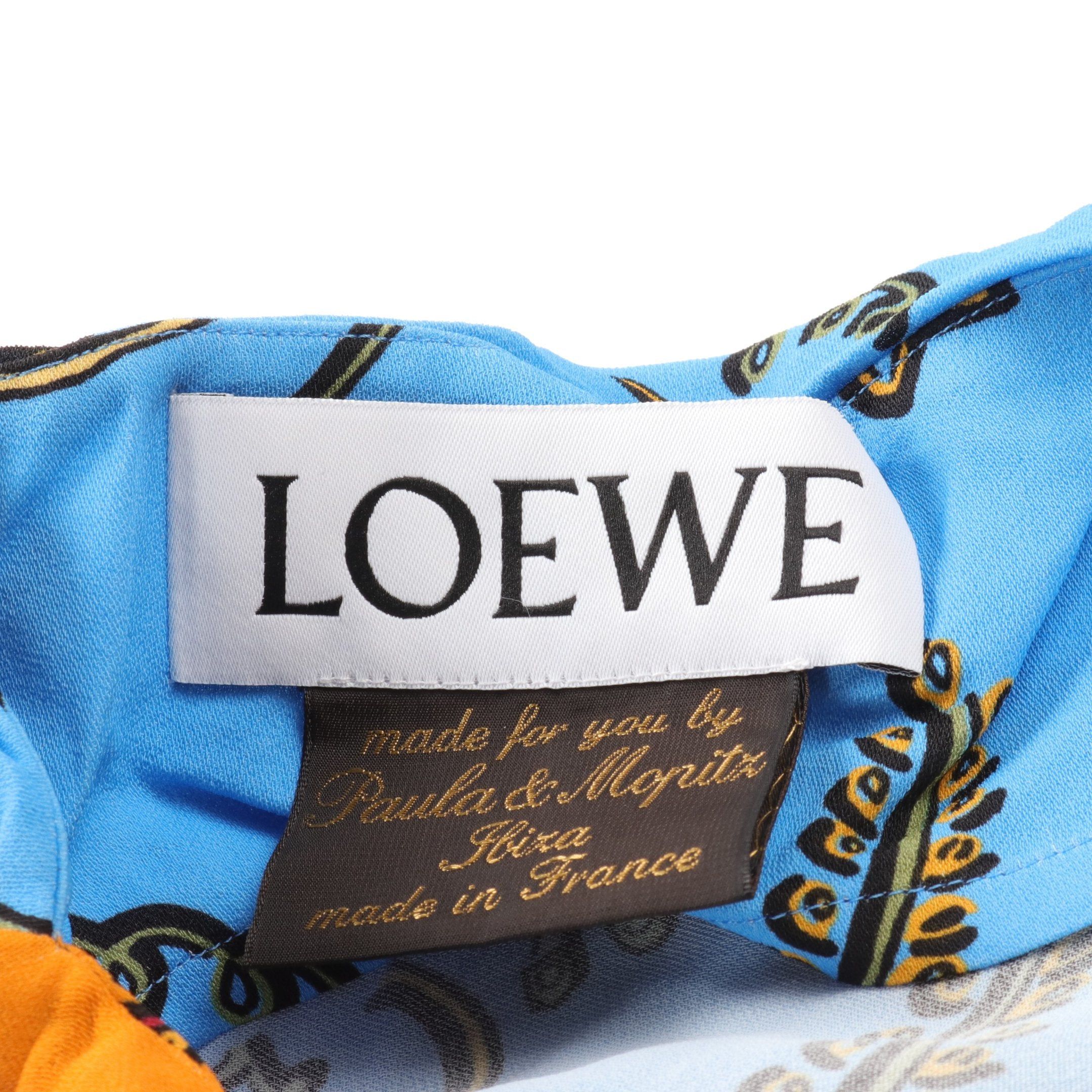 Loewe Loewe Ibiza Blouse Rayon Orange Light Blue Multicolor Size ONE SIZE - 3 Thumbnail