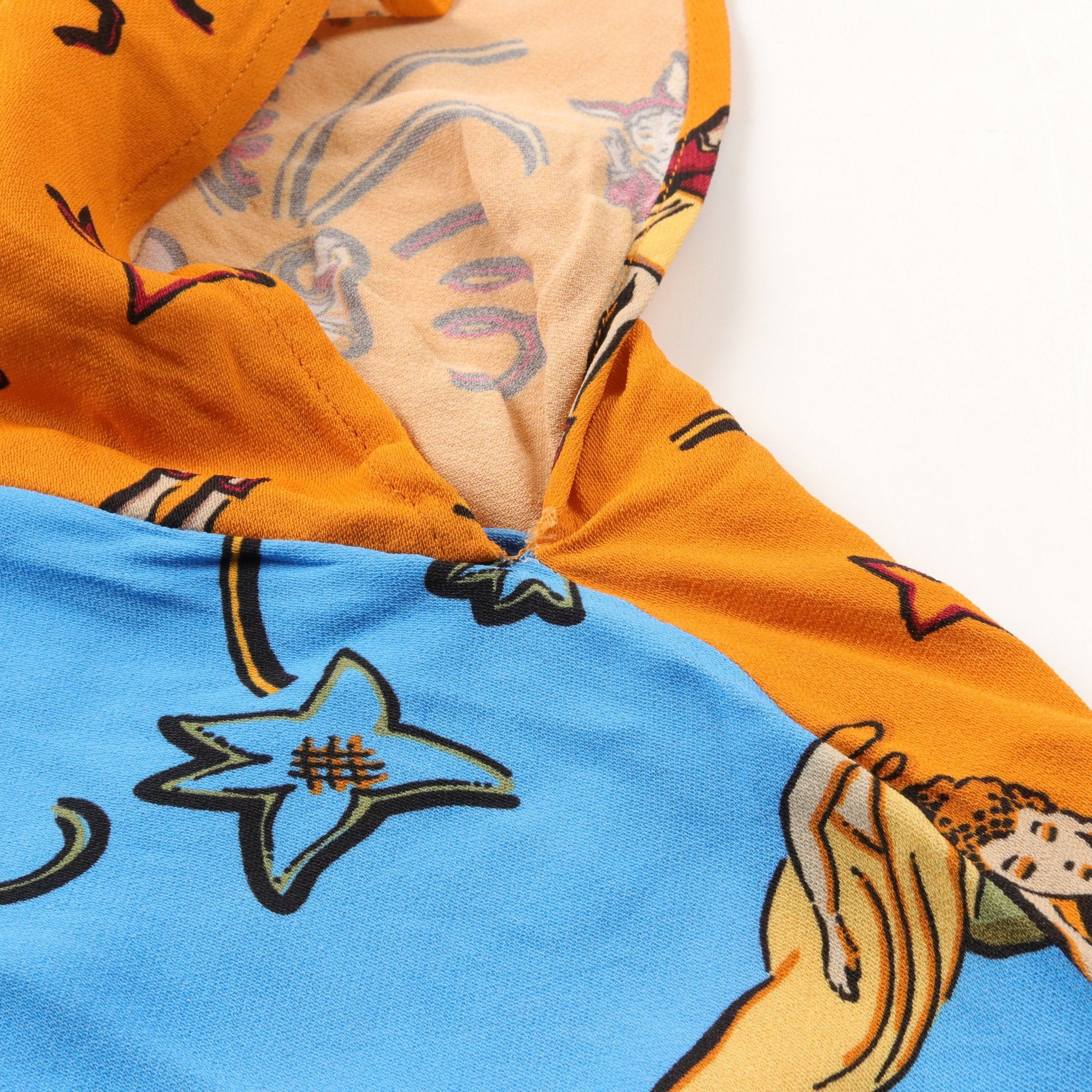 Loewe Loewe Ibiza Blouse Rayon Orange Light Blue Multicolor Size ONE SIZE - 8 Thumbnail