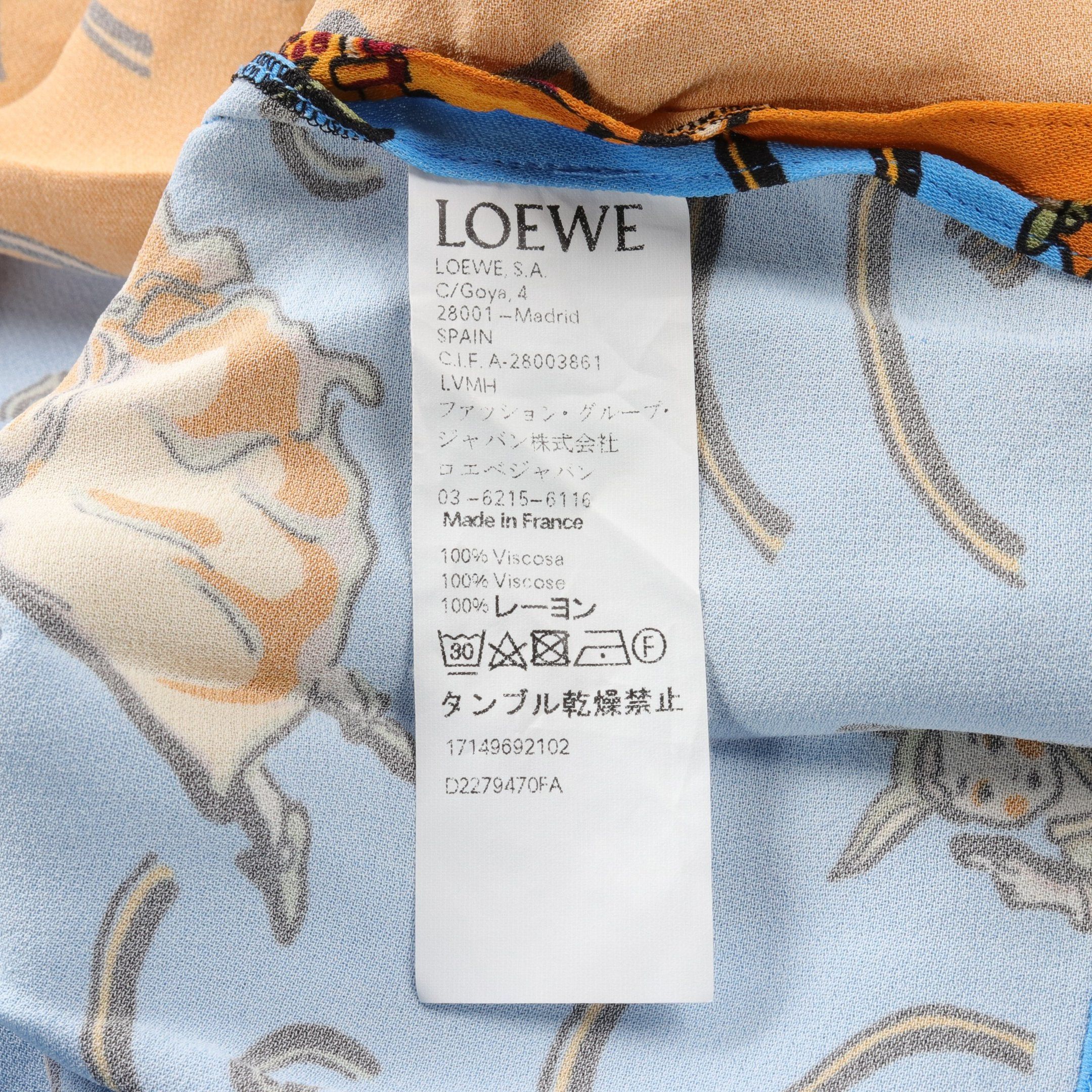 Loewe Loewe Ibiza Blouse Rayon Orange Light Blue Multicolor Size ONE SIZE - 4 Thumbnail