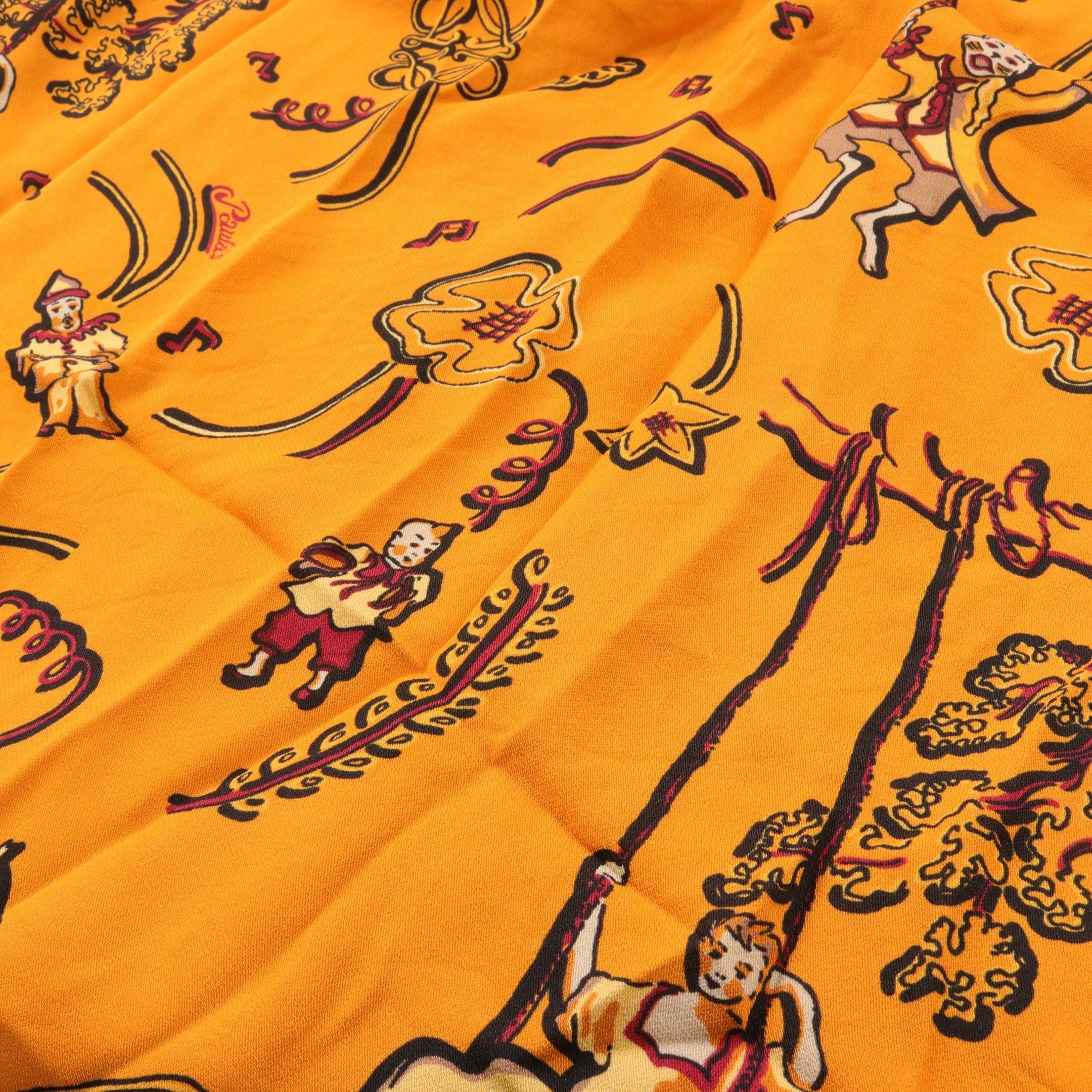 Loewe Loewe Ibiza Blouse Rayon Orange Light Blue Multicolor Size ONE SIZE - 6 Thumbnail