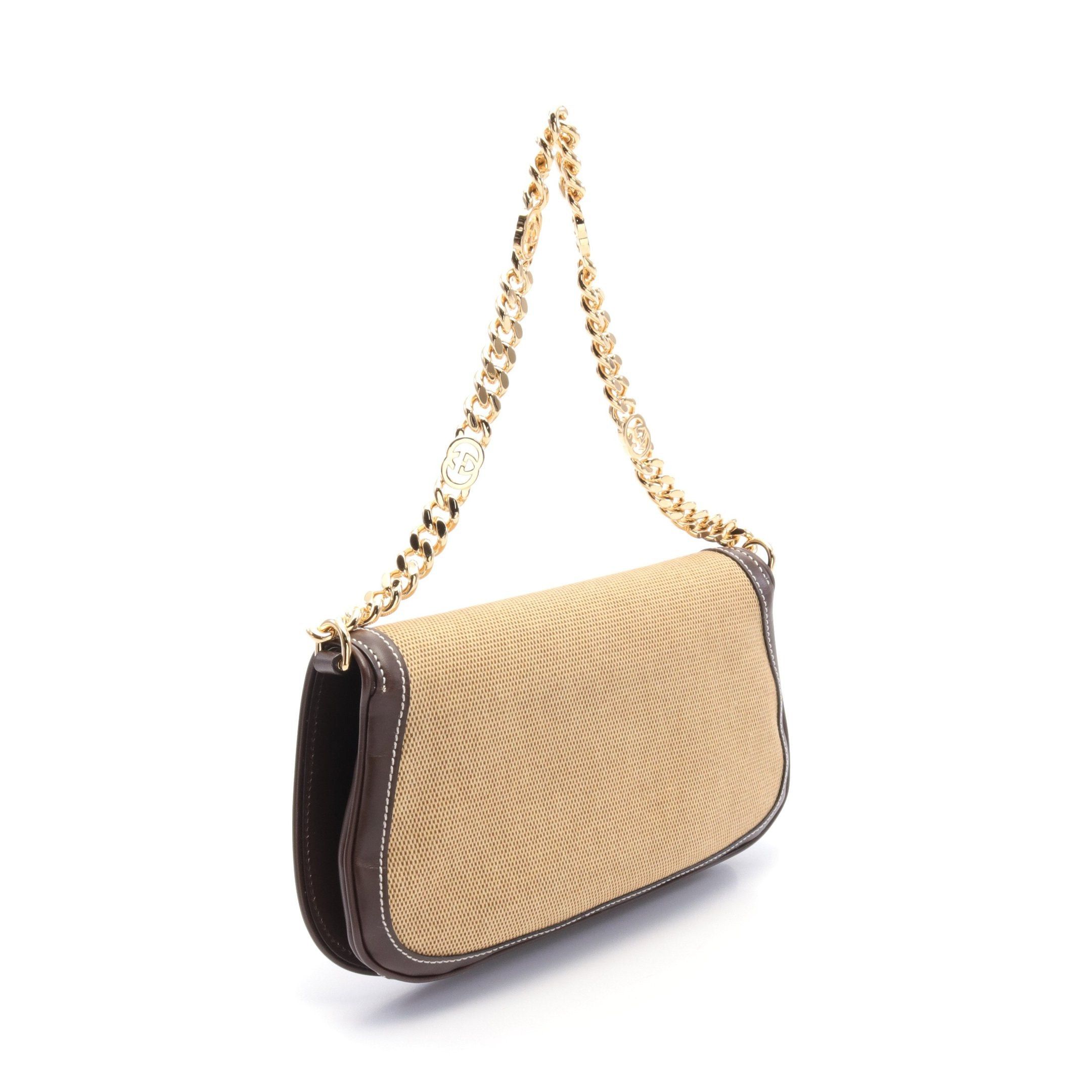 Gucci Gucci Blondie Chain Shoulder Bag Canvas Leather Light Brown Size ONE SIZE - 2 Thumbnail