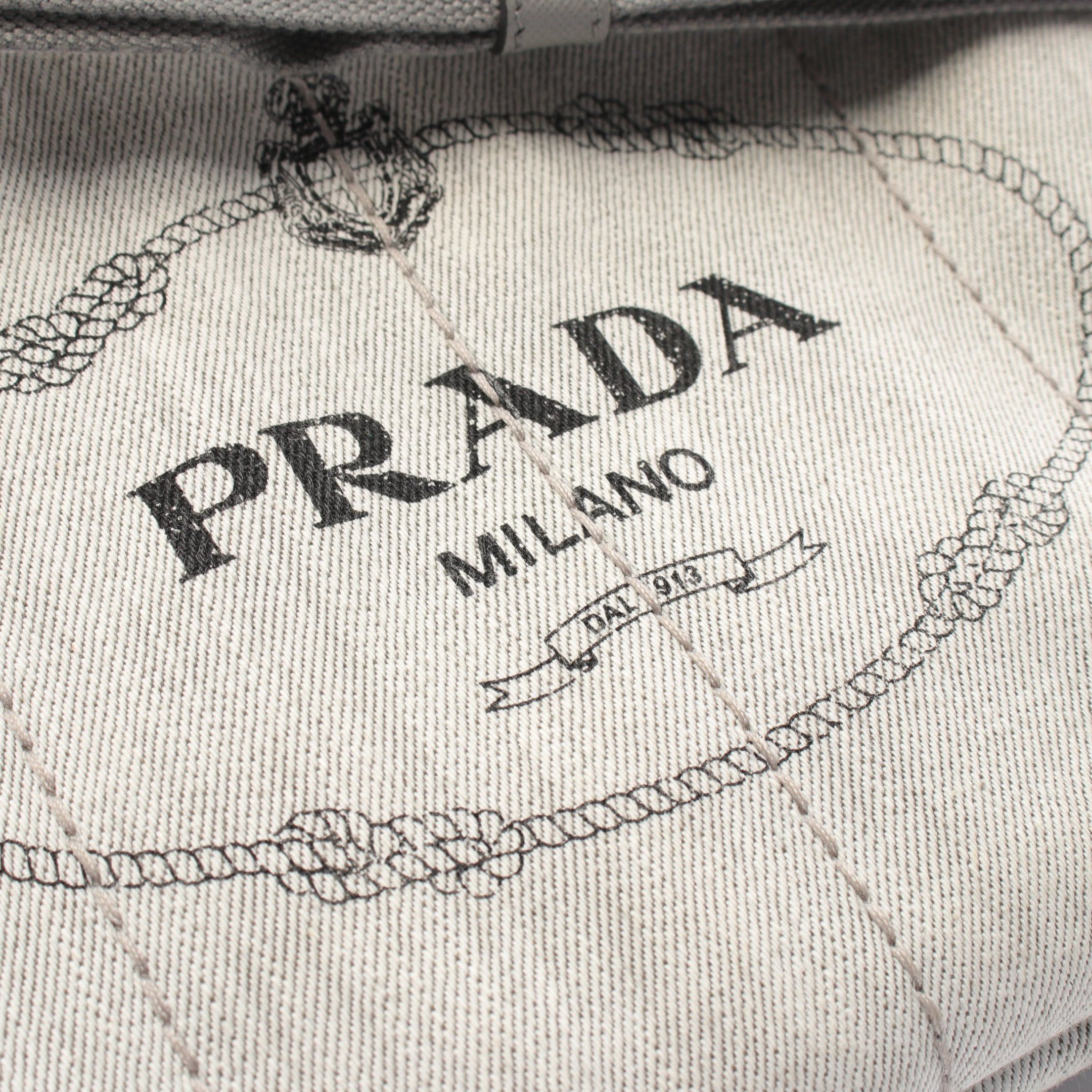 Prada Prada Canapa Kanapa Handbag Tote Bag Canvas Light Gray Size ONE SIZE - 9 Thumbnail