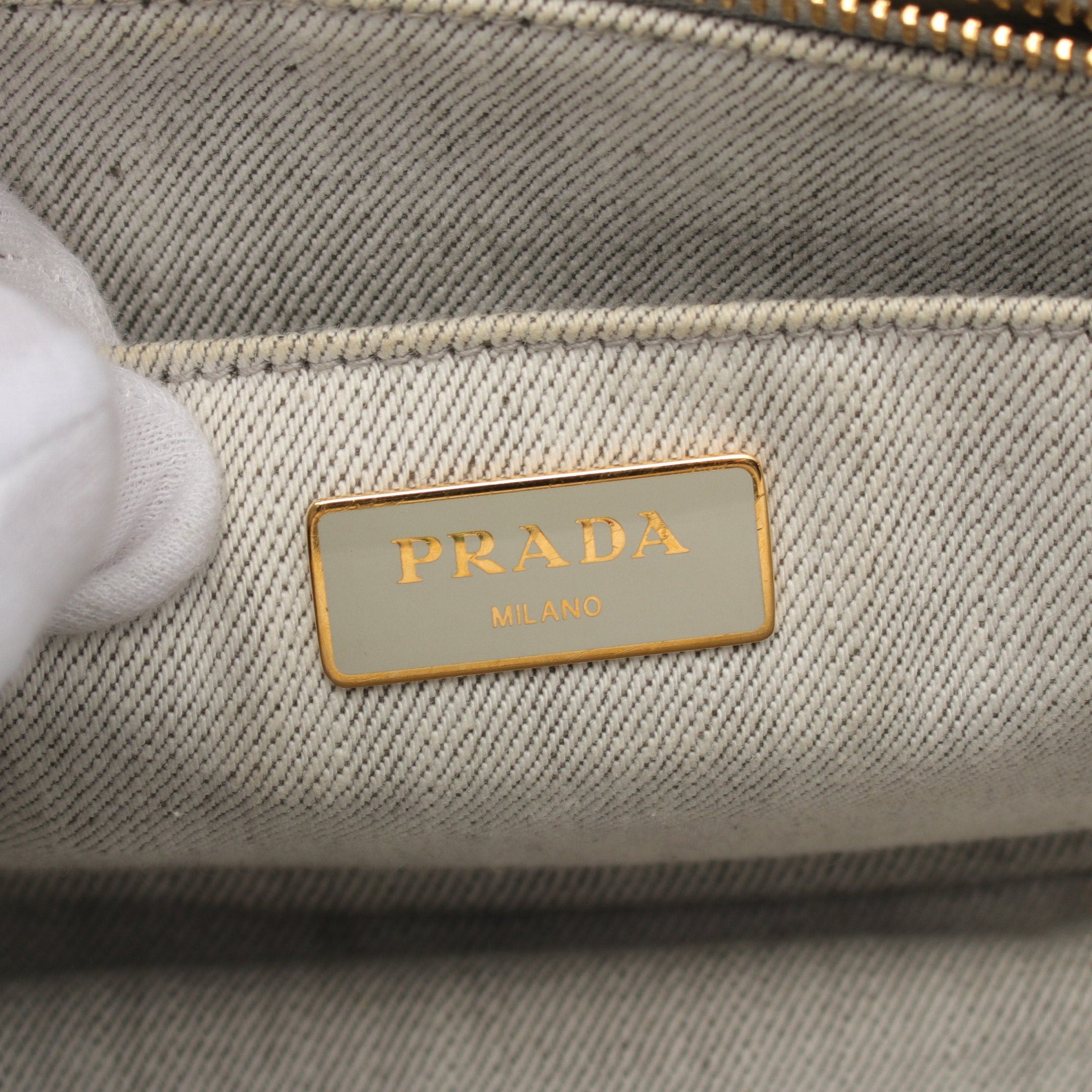 Prada Prada Canapa Kanapa Handbag Tote Bag Canvas Light Gray Size ONE SIZE - 4 Thumbnail