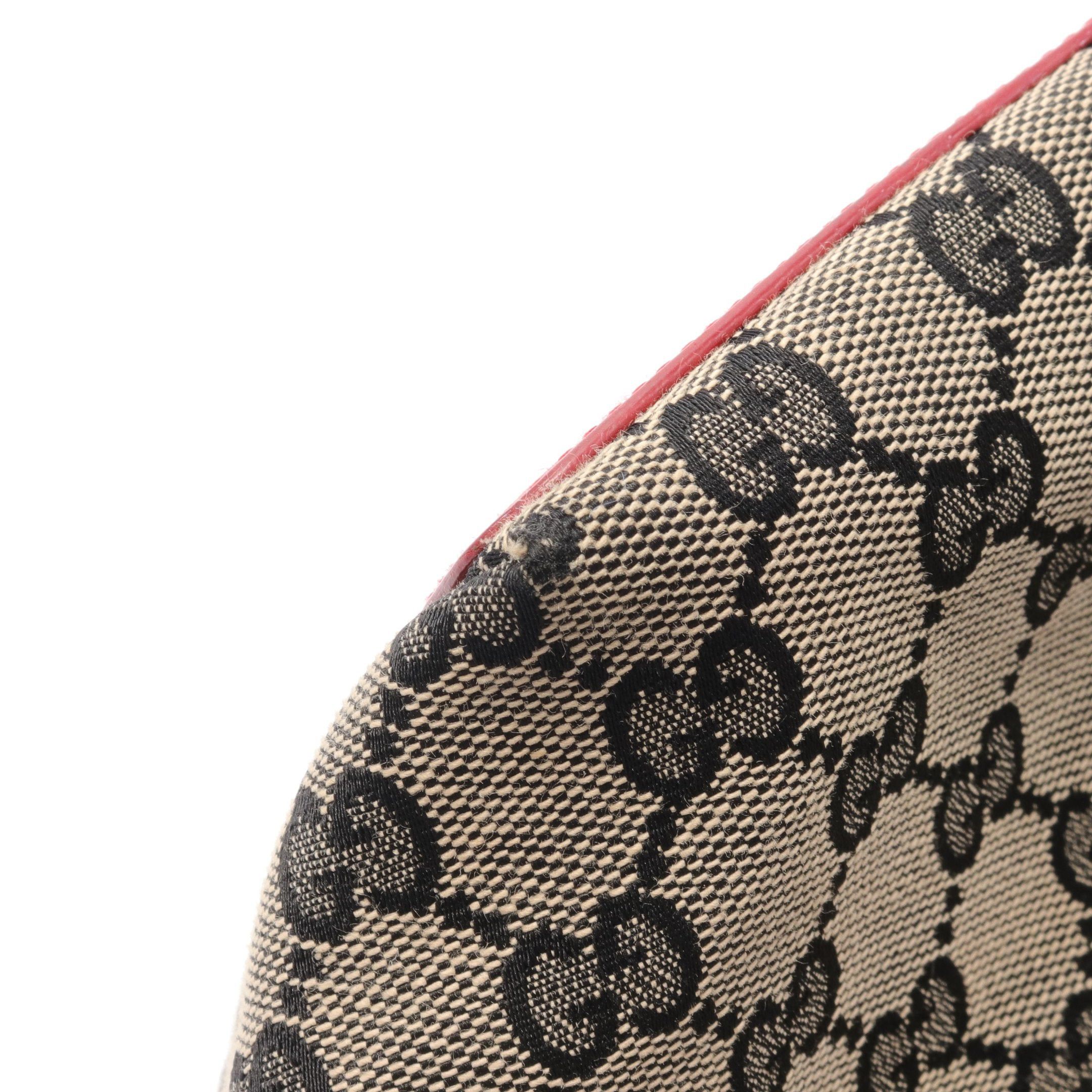 Gucci Gucci Gg Canvas Handbag Tote Bag Leather Beige Black Red Size ONE SIZE - 10 Thumbnail
