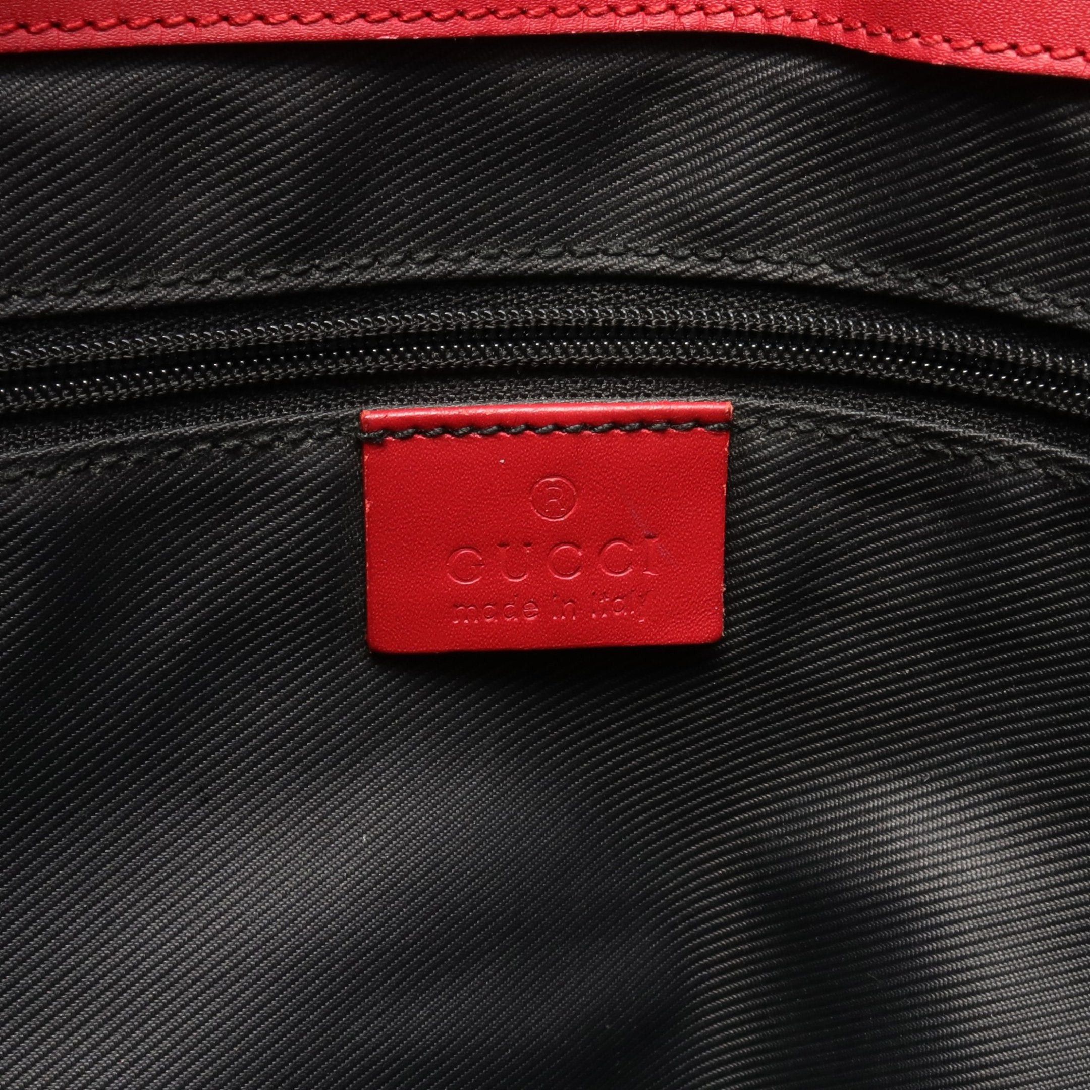 Gucci Gucci Gg Canvas Handbag Tote Bag Leather Beige Black Red Size ONE SIZE - 4 Thumbnail