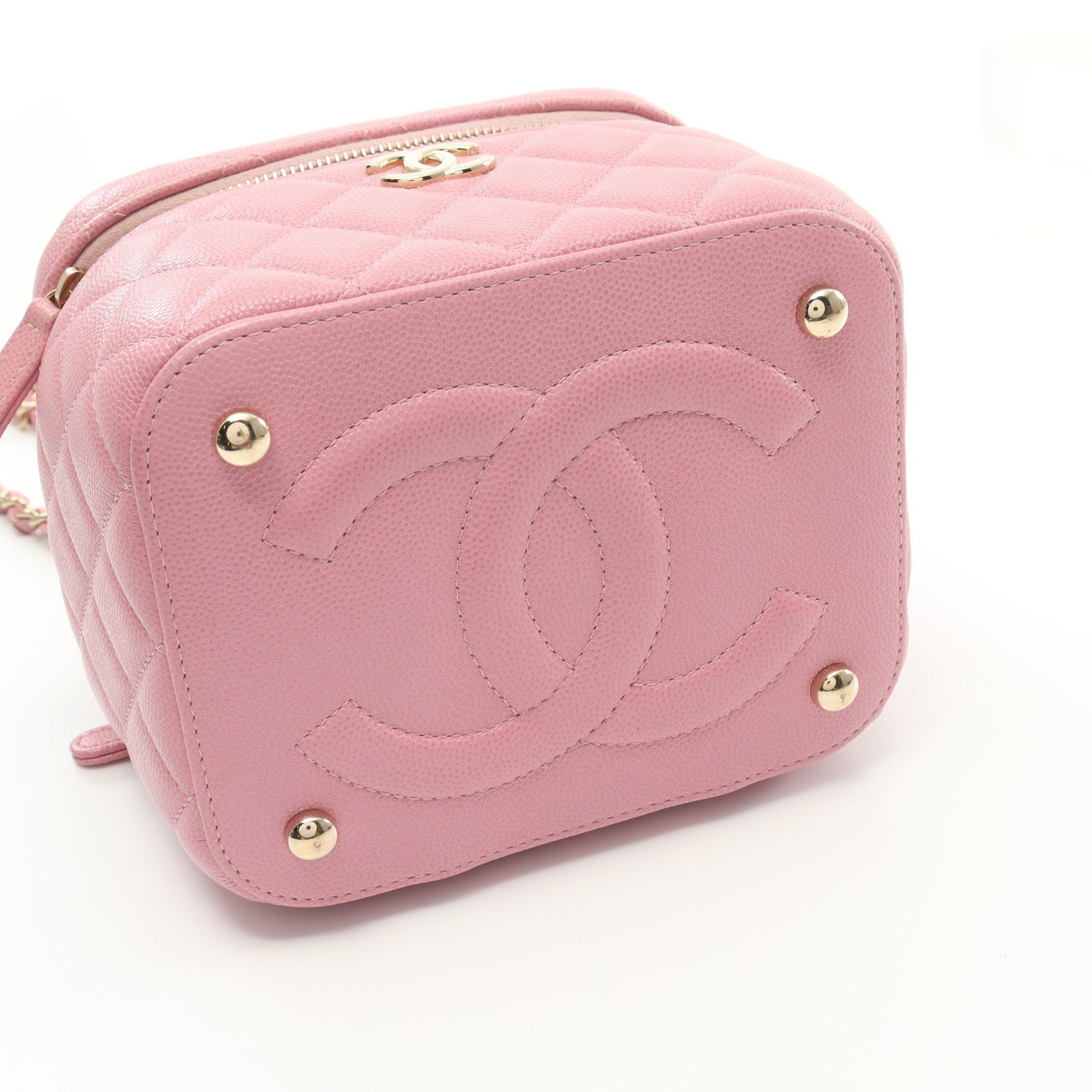 Chanel Chanel Matelasse Vanity Bag Chain Shoulder Caviar Skin Pink Gold Hardware Size ONE SIZE - 8 Thumbnail