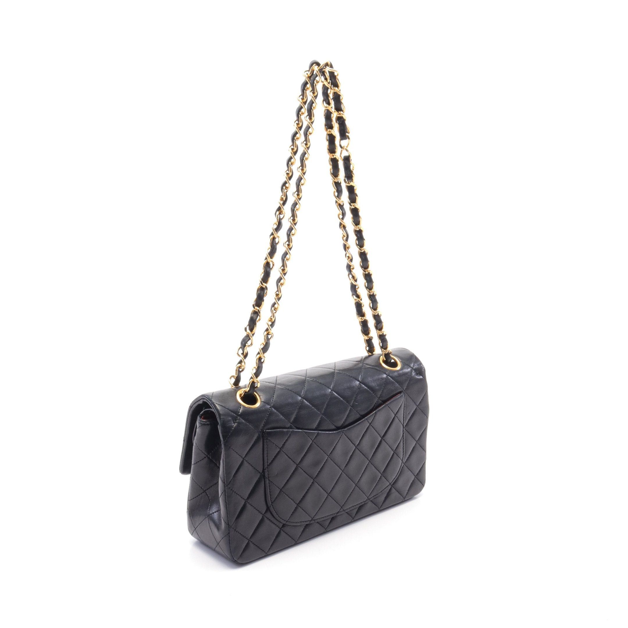 Chanel Chanel Matelasse Double Flap Chain Shoulder Bag Lambskin Navy Gold Hardware Size ONE SIZE - 2 Thumbnail