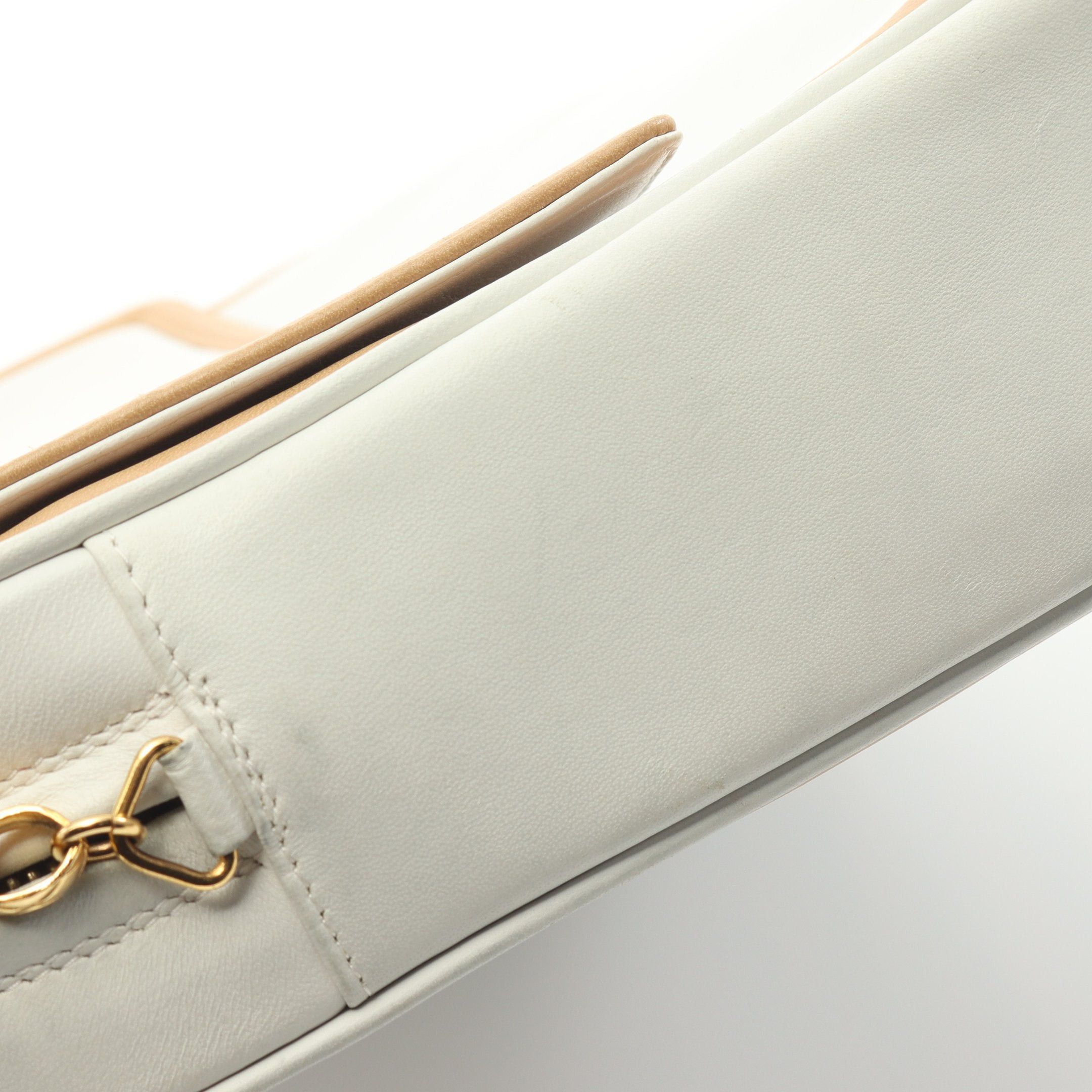 Chanel Chanel Coco Mark Chain Shoulder Bag Leather White Light Brown Gold Hardware Size ONE SIZE - 10 Thumbnail