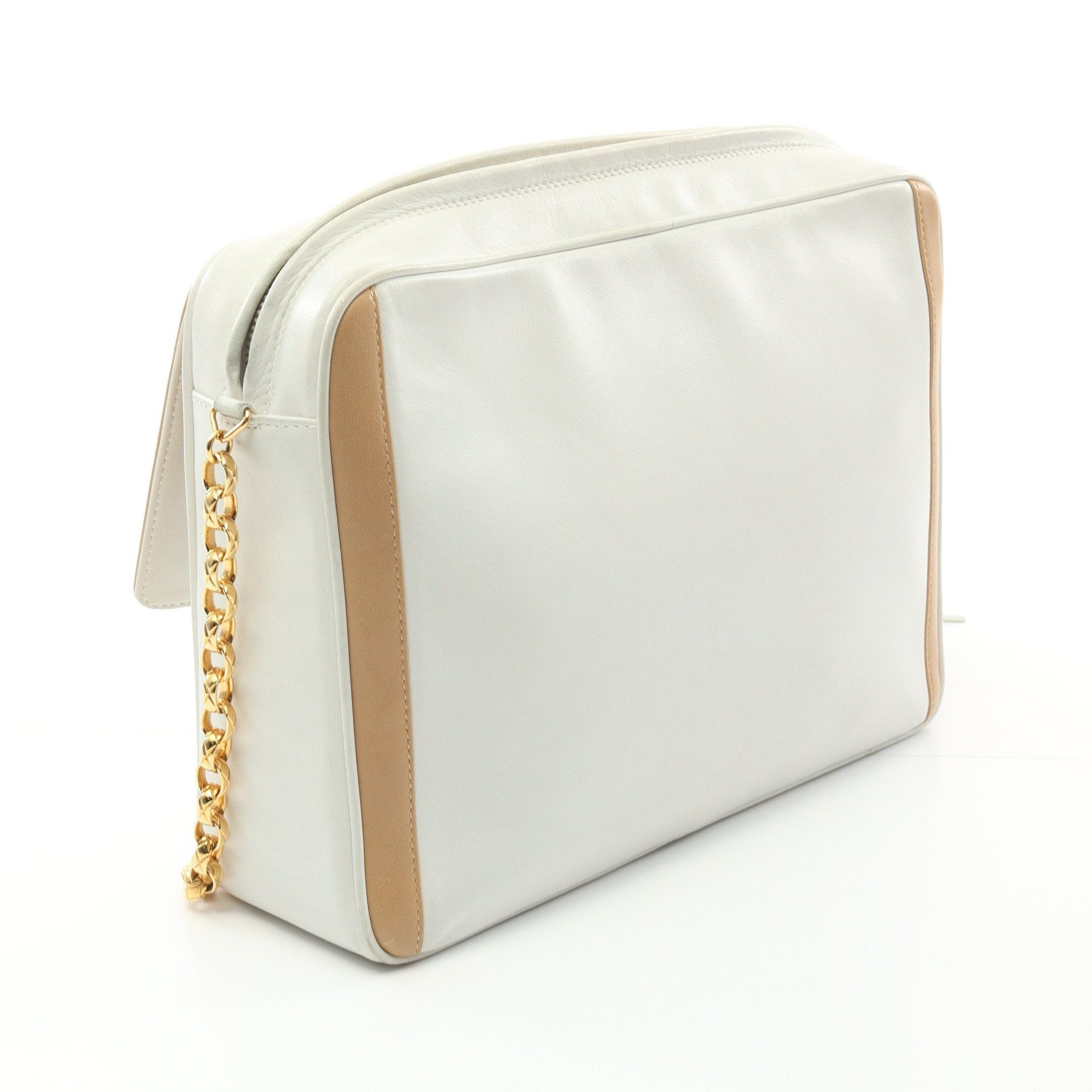 Chanel Chanel Coco Mark Chain Shoulder Bag Leather White Light Brown Gold Hardware Size ONE SIZE - 2 Thumbnail
