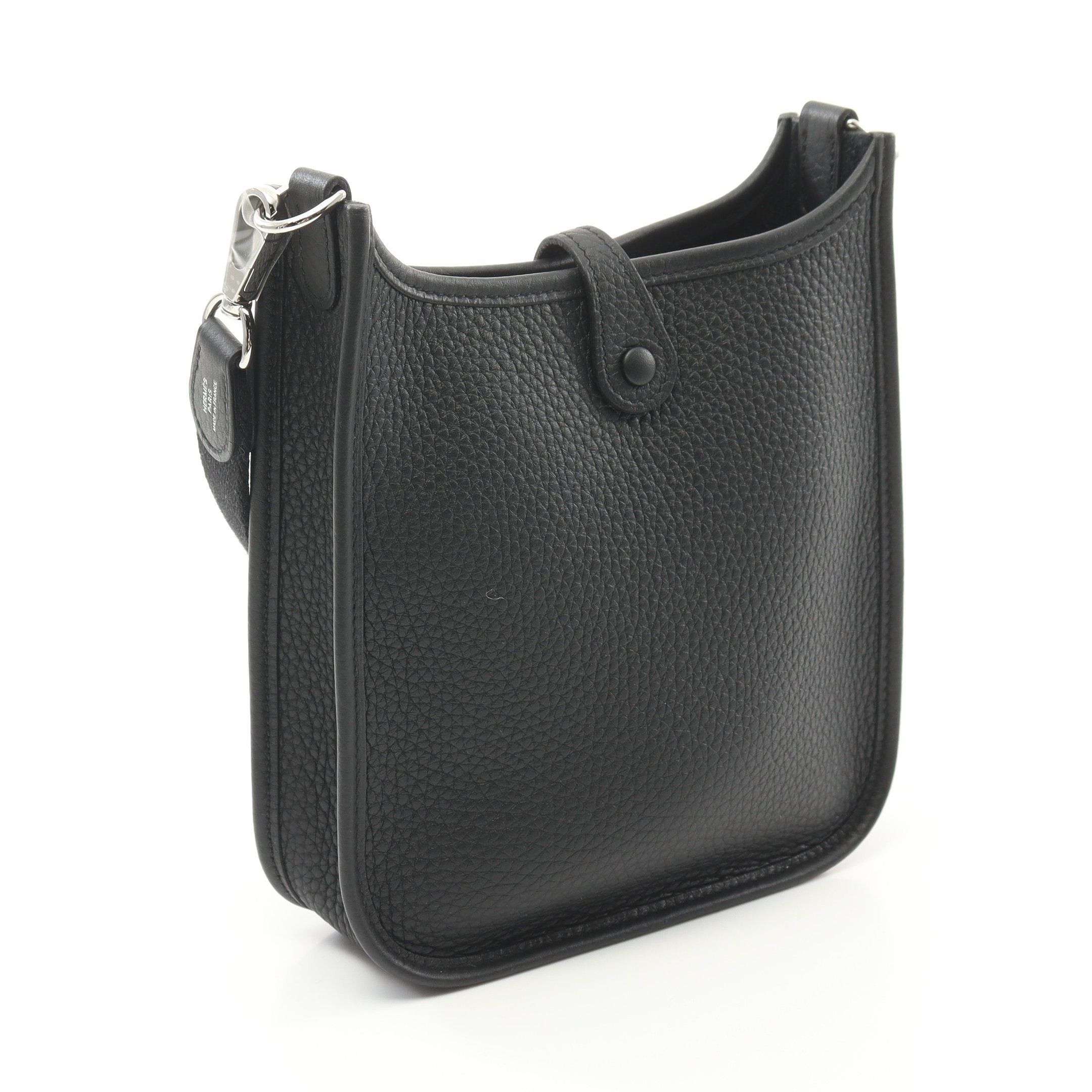 Hermes Hermes Evelyn Tpm Shoulder Bag Clemence Leather Black Silver Hardware Double Engraved Size ONE SIZE - 2 Thumbnail