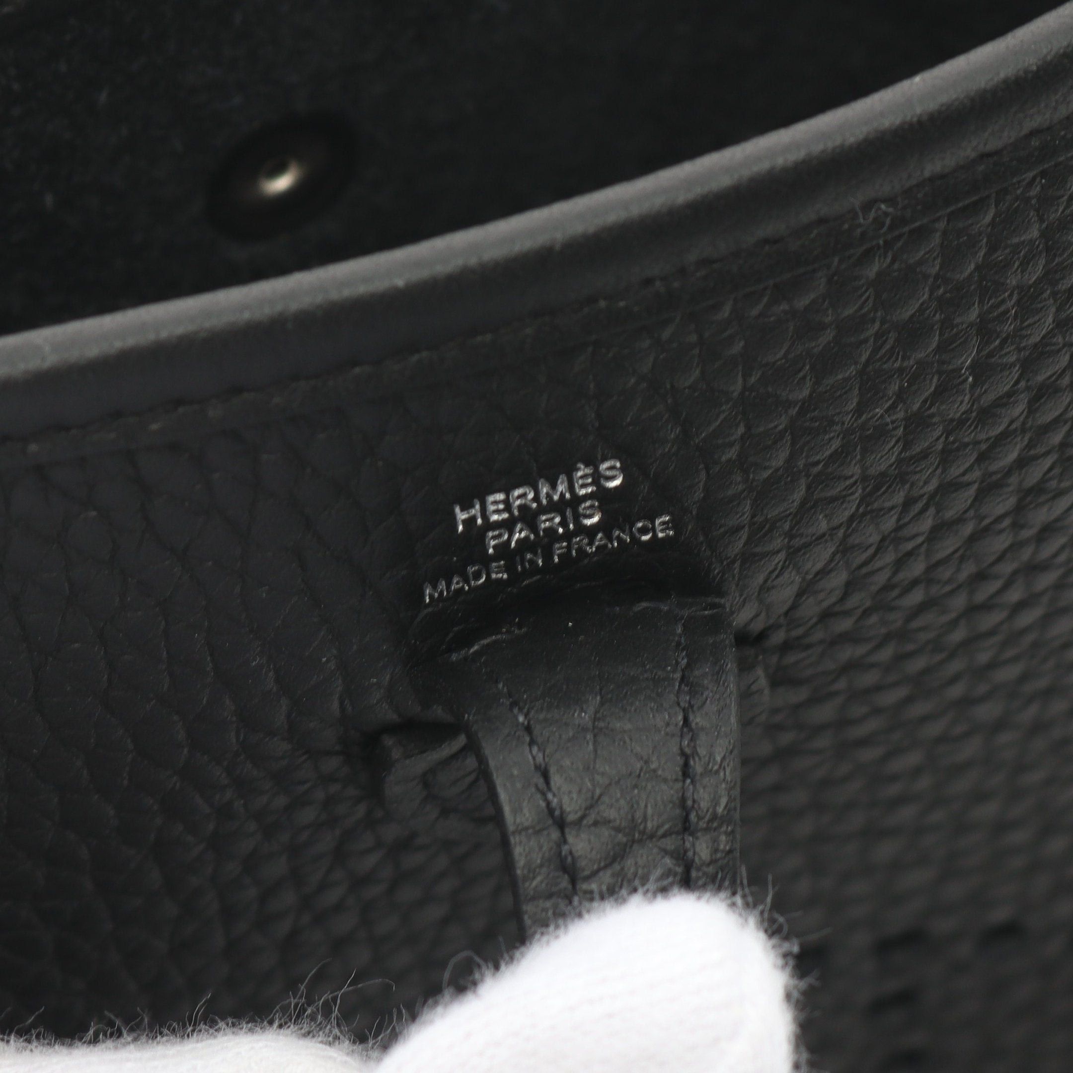 Hermes Hermes Evelyn Tpm Shoulder Bag Clemence Leather Black Silver Hardware Double Engraved Size ONE SIZE - 4 Thumbnail