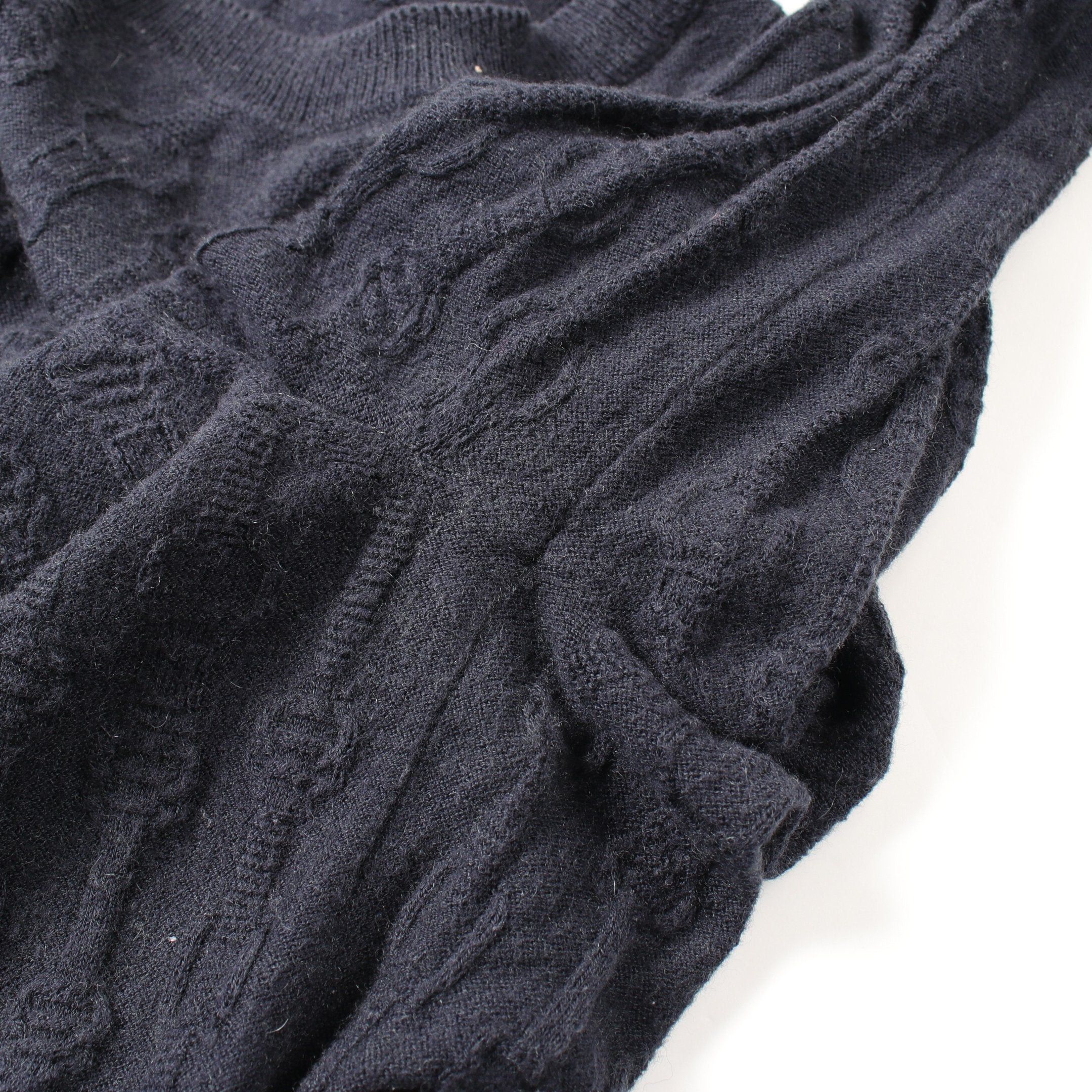 Hermes Hermes Knit Belt Pattern Cotton Cashmere Dark Navy Size ONE SIZE - 6 Thumbnail