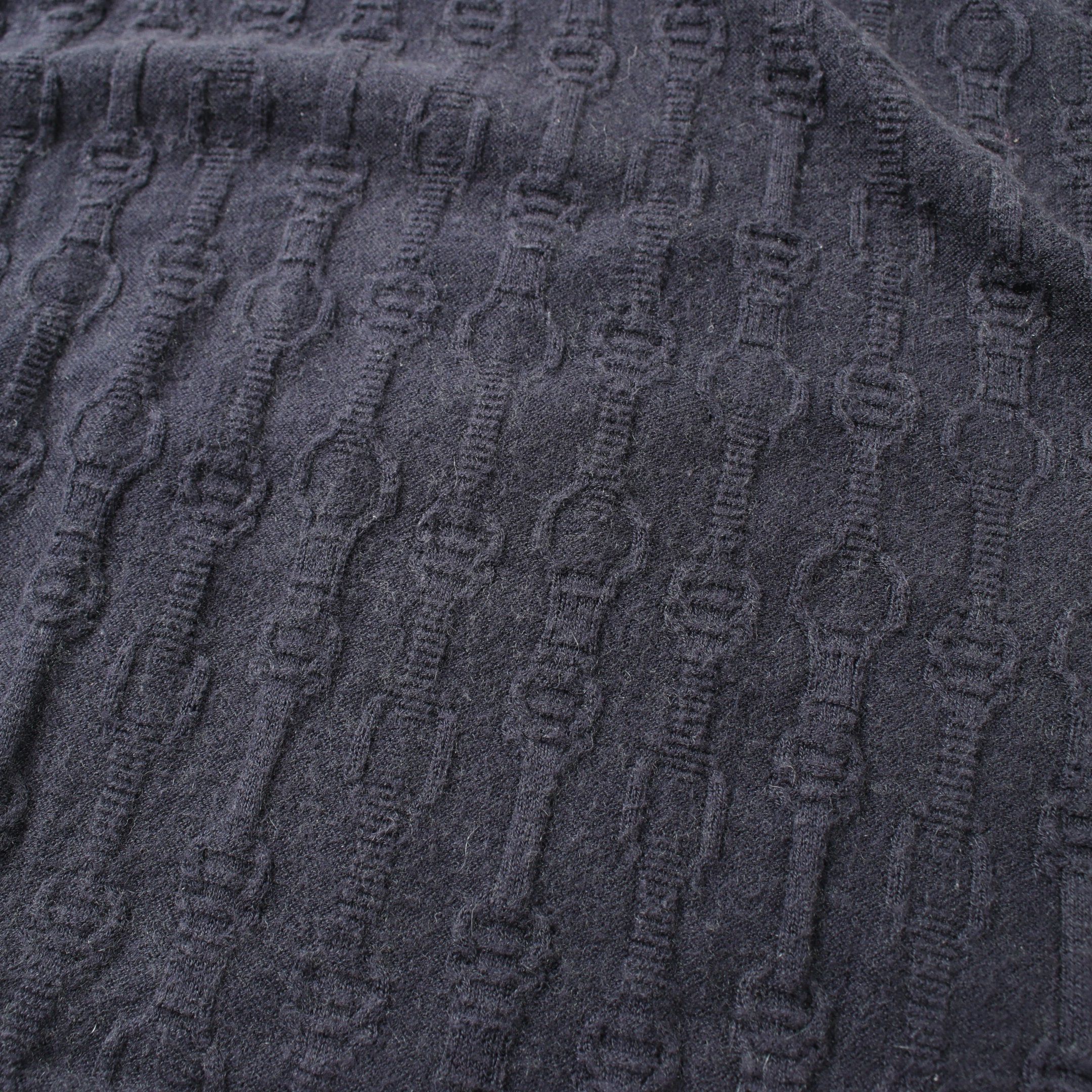 Hermes Hermes Knit Belt Pattern Cotton Cashmere Dark Navy Size ONE SIZE - 7 Thumbnail