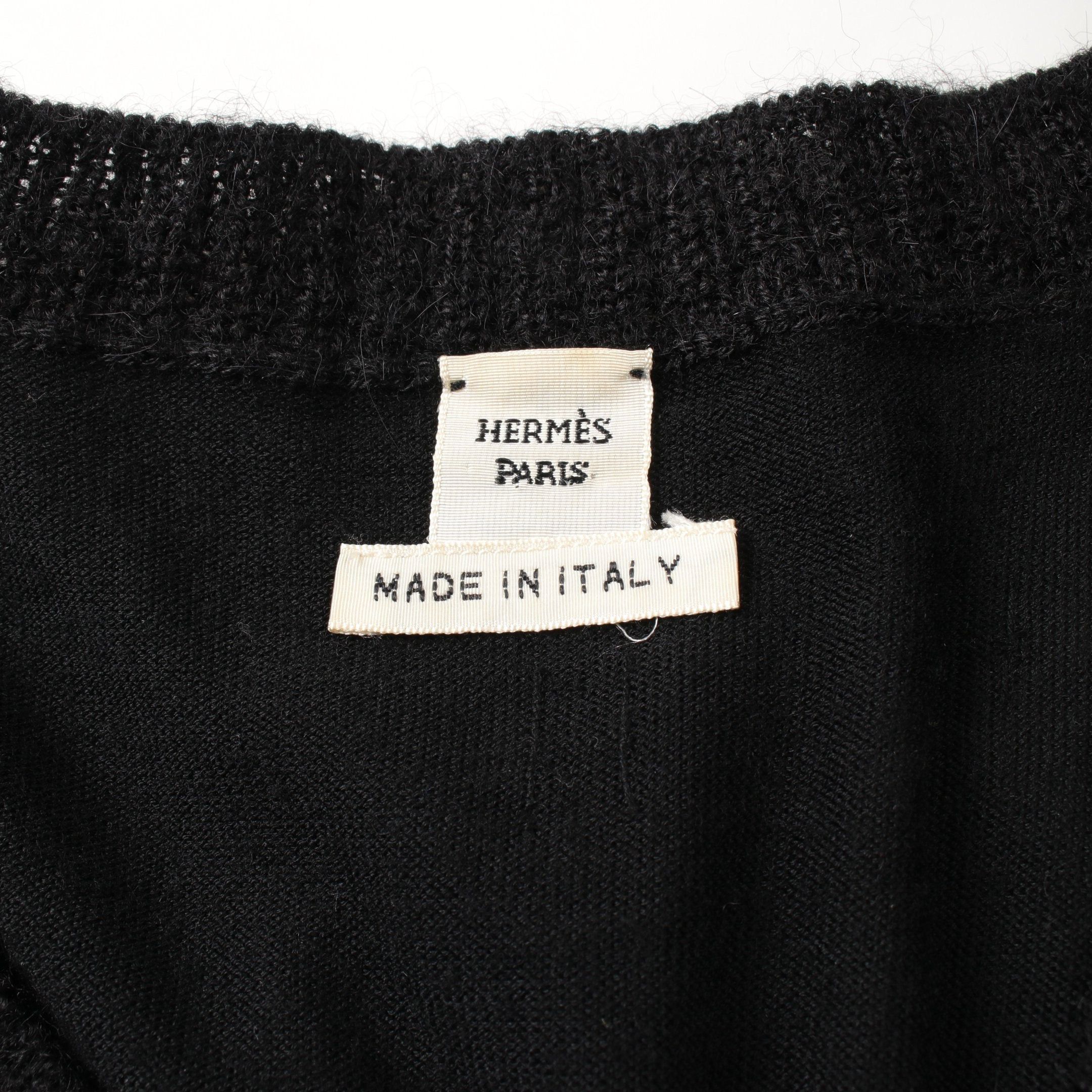 Hermes Hermes Cardigan Ensemble H Logo Wool Alpaca Black Size ONE SIZE - 4 Thumbnail