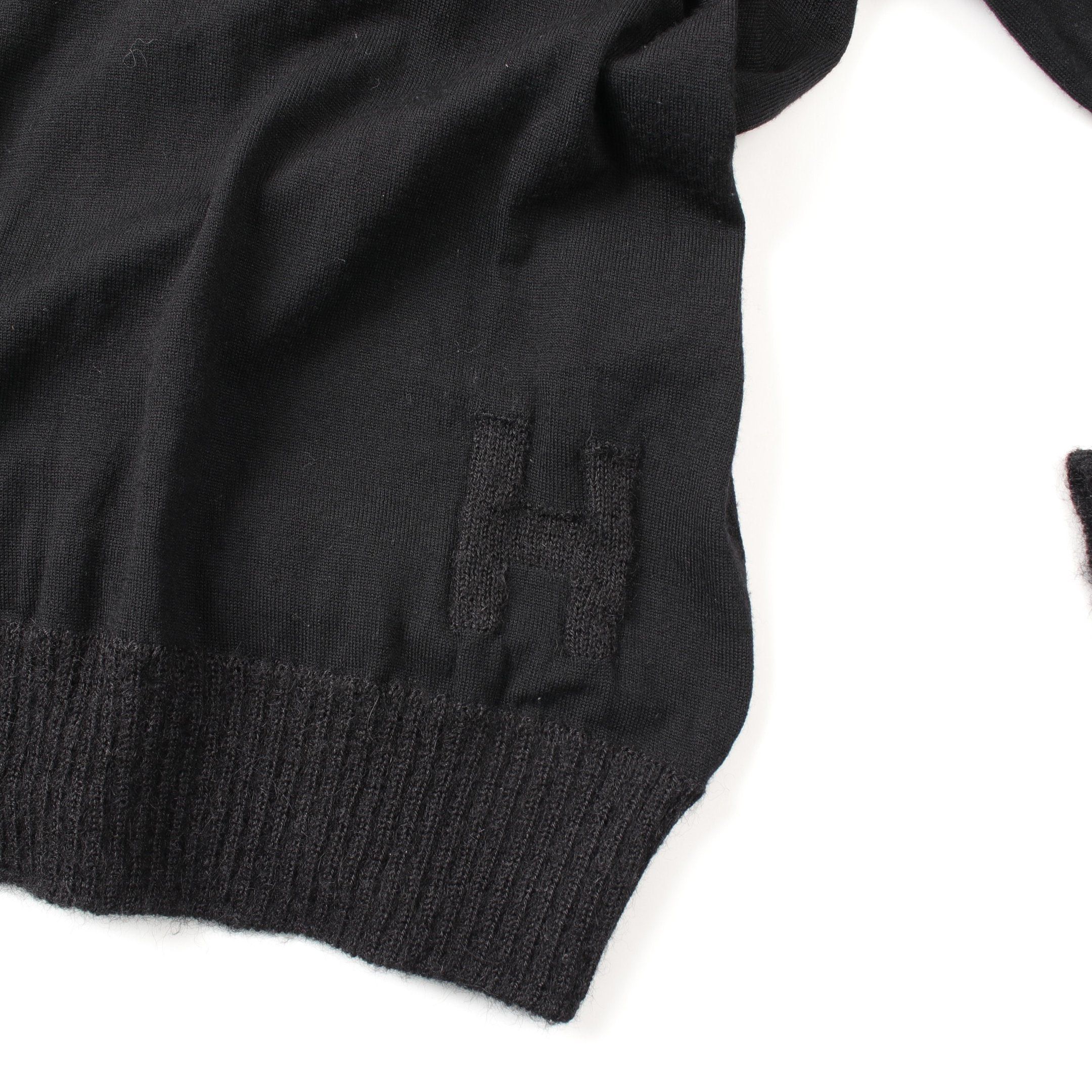 Hermes Hermes Cardigan Ensemble H Logo Wool Alpaca Black Size ONE SIZE - 8 Thumbnail