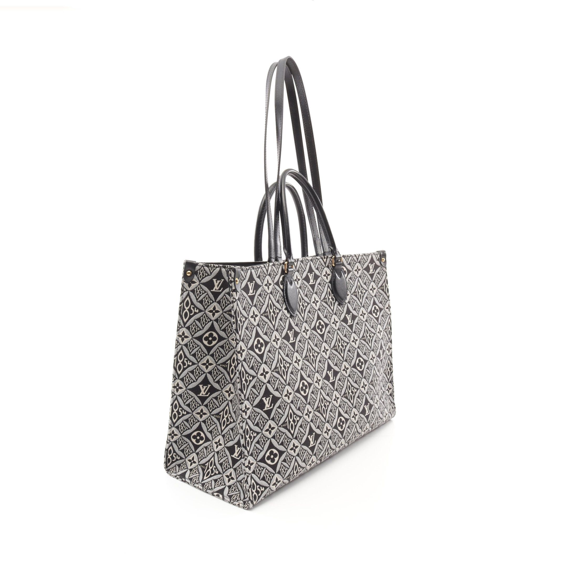 Louis Vuitton Louis Vuitton On-The-Go Gm Since 1854 Monogram Jacquard Shoulder Bag Tote Canvas Leather Gray Black Size ONE SIZE - 2 Thumbnail