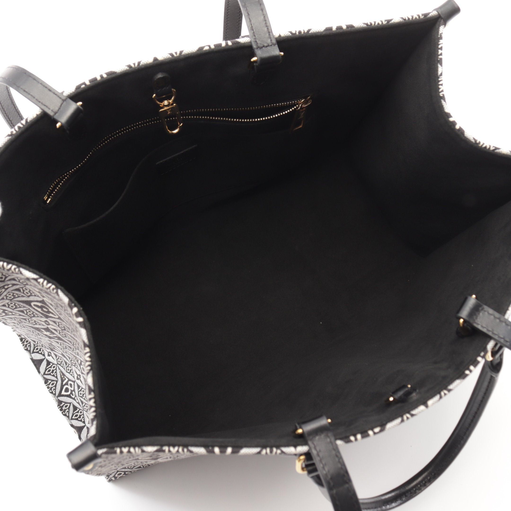 Louis Vuitton Louis Vuitton On-The-Go Gm Since 1854 Monogram Jacquard Shoulder Bag Tote Canvas Leather Gray Black Size ONE SIZE - 3 Thumbnail