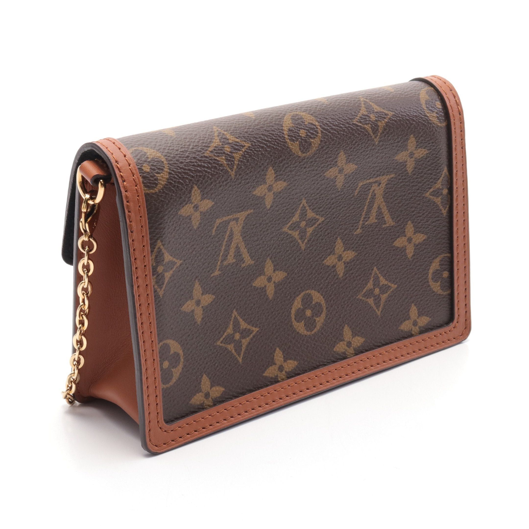 Louis Vuitton Louis Vuitton Portefeuil Dauphine Monogram Reverse Chain Wallet Leather Brown Beige Size ONE SIZE - 2 Thumbnail