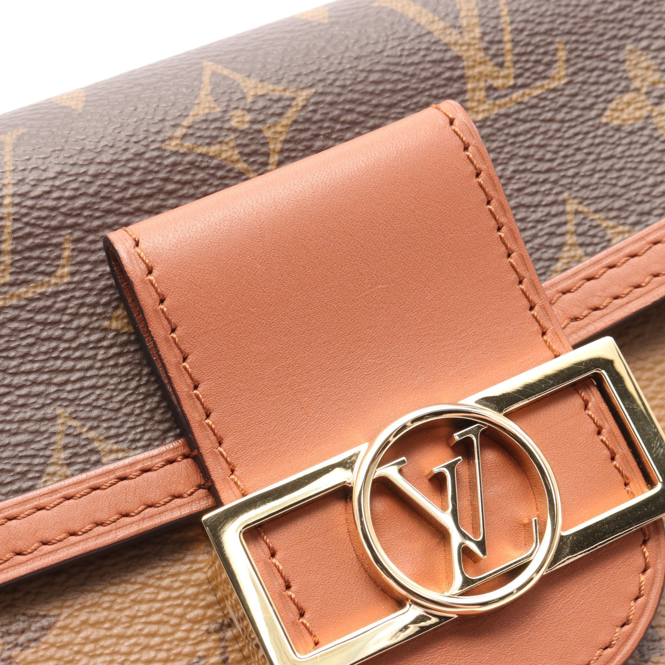 Louis Vuitton Louis Vuitton Portefeuil Dauphine Monogram Reverse Chain Wallet Leather Brown Beige Size ONE SIZE - 7 Thumbnail